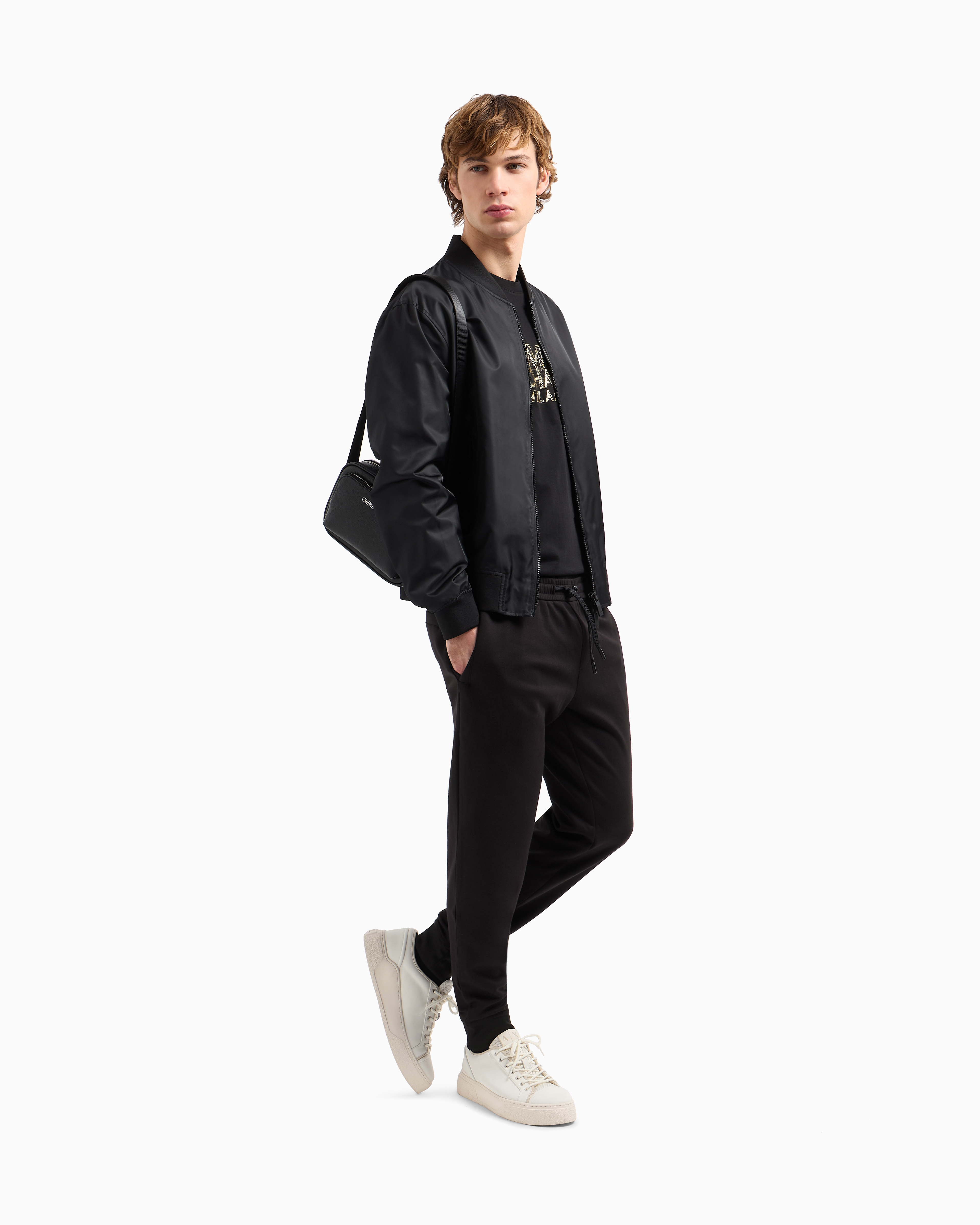 Armani Exchange Logo Sweatshirt Joggers In Black