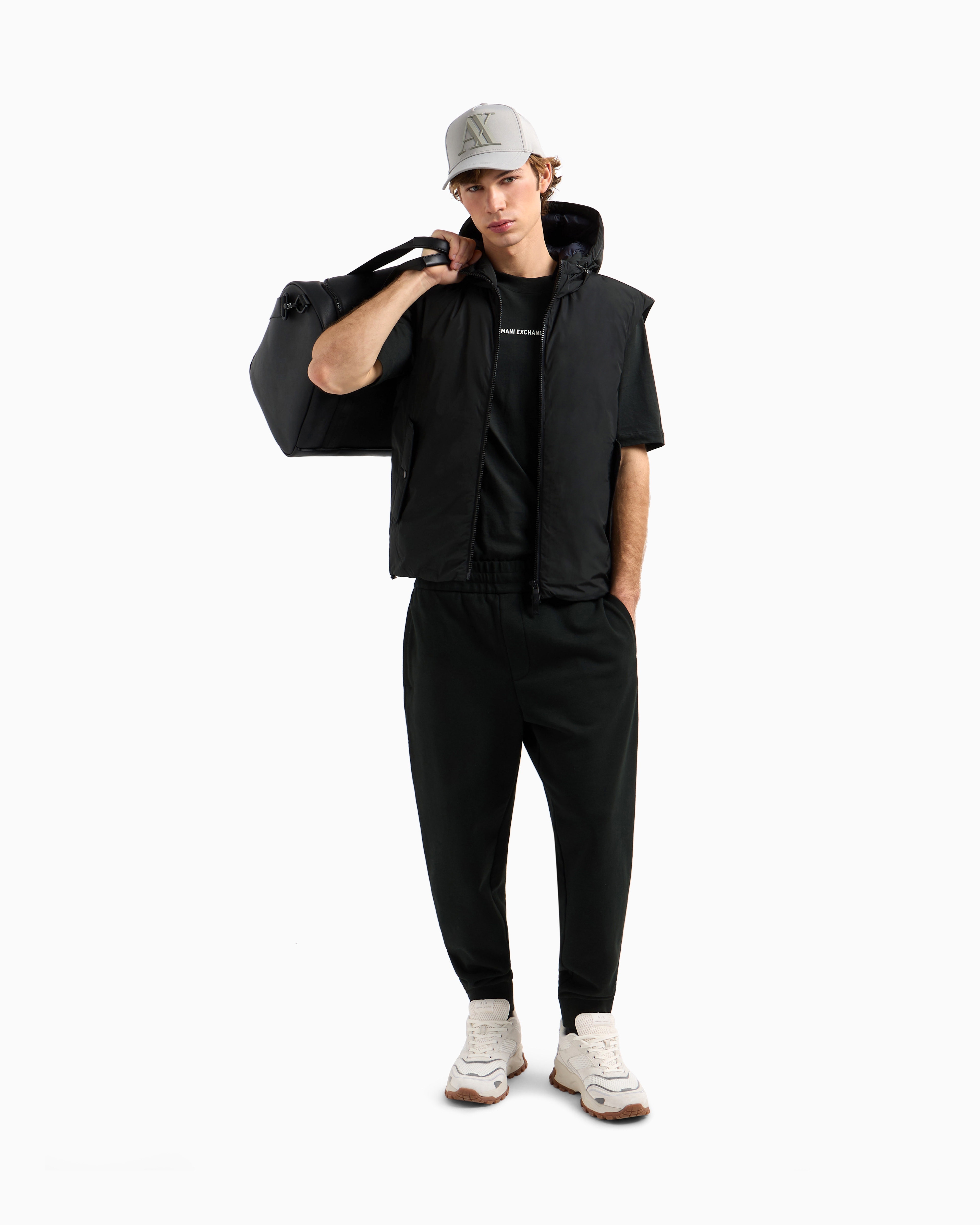 Armani Exchange Sleeveless Jacket With Hood In Green