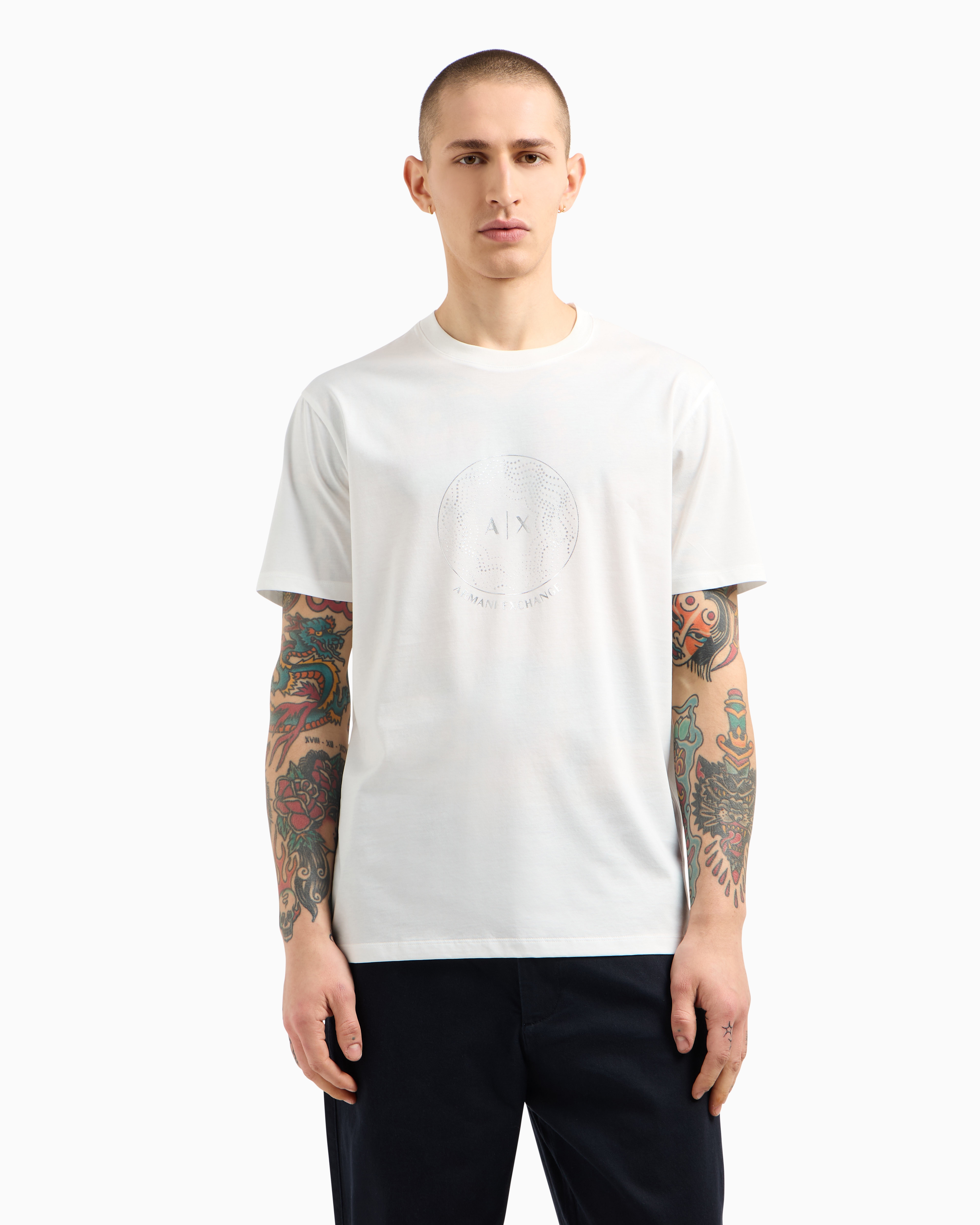 Armani Exchange Regular Fit T-shirts In White