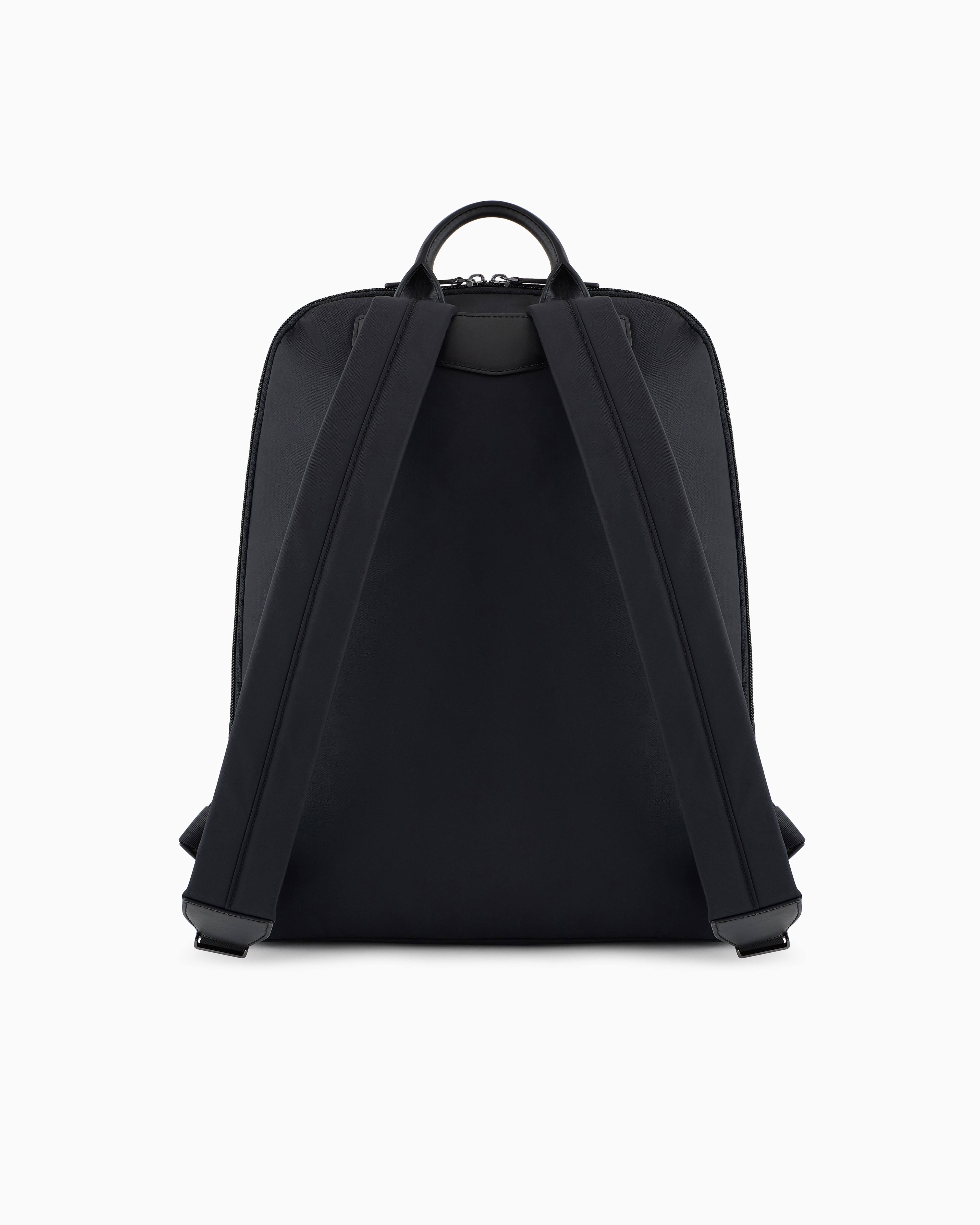 Emporio Armani Zippered Backpack In Black