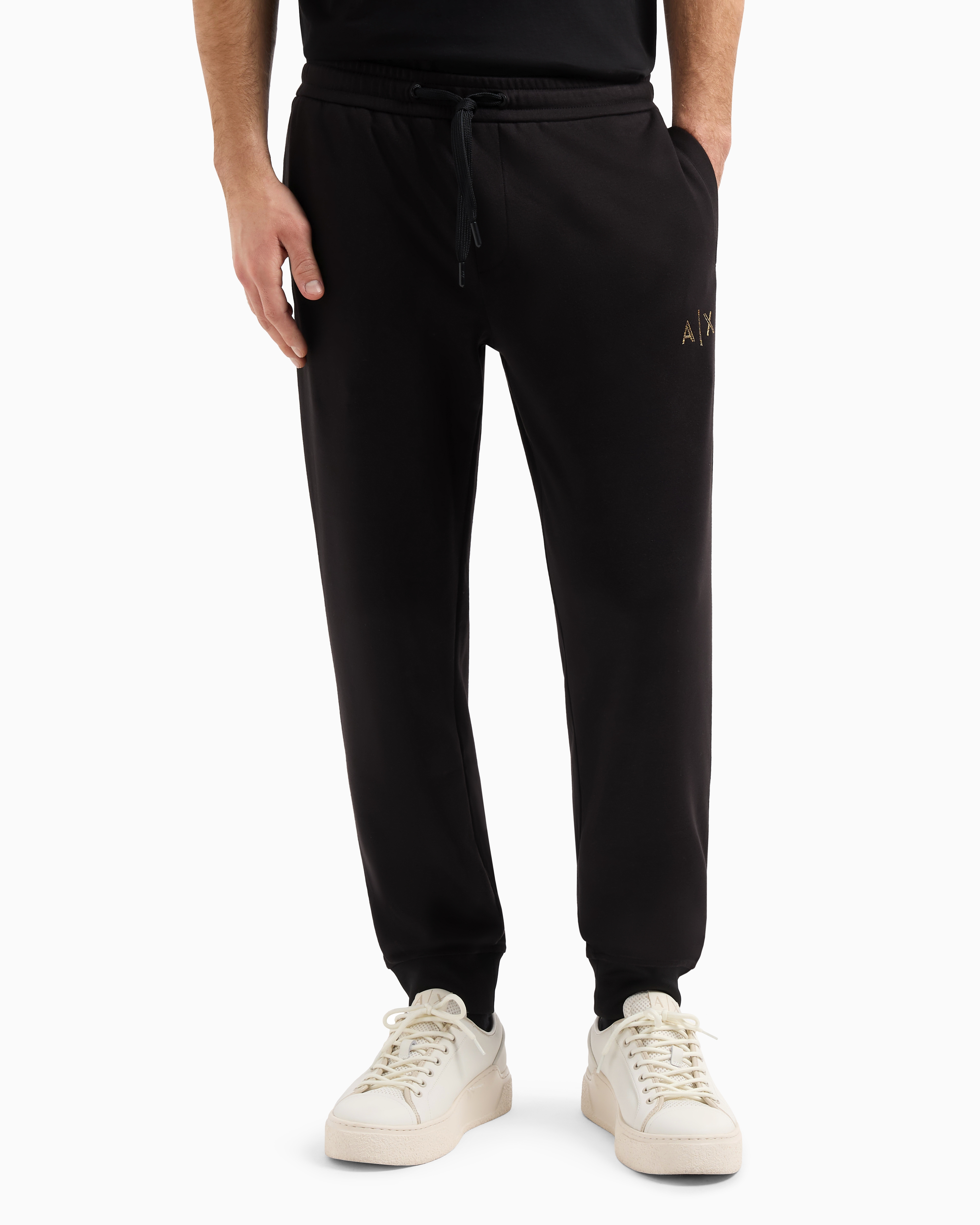 Armani Exchange Logo Sweatshirt Joggers In Black