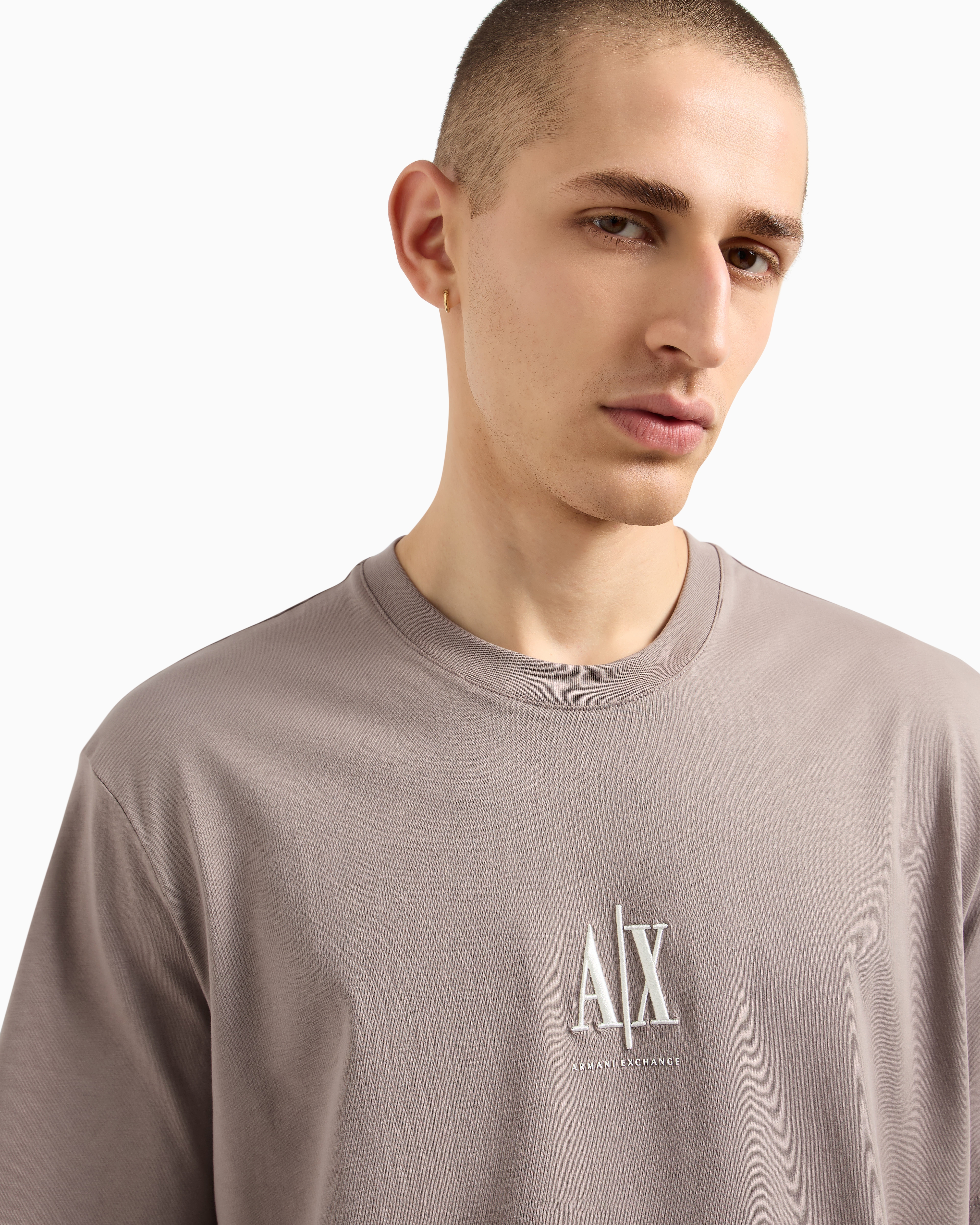 Armani Exchange Regular Fit T-shirts In Beige