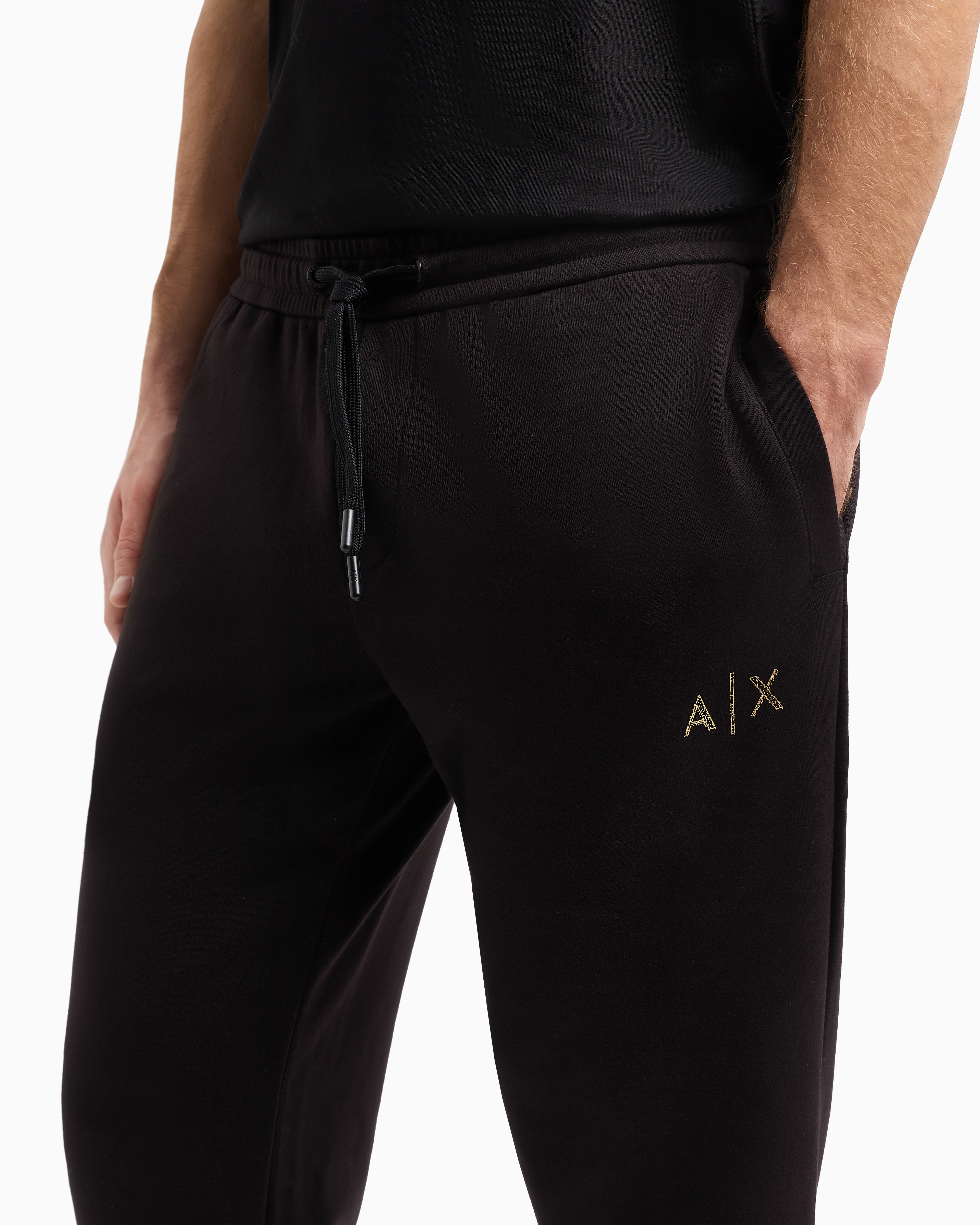 Armani Exchange Logo Sweatshirt Joggers In Black