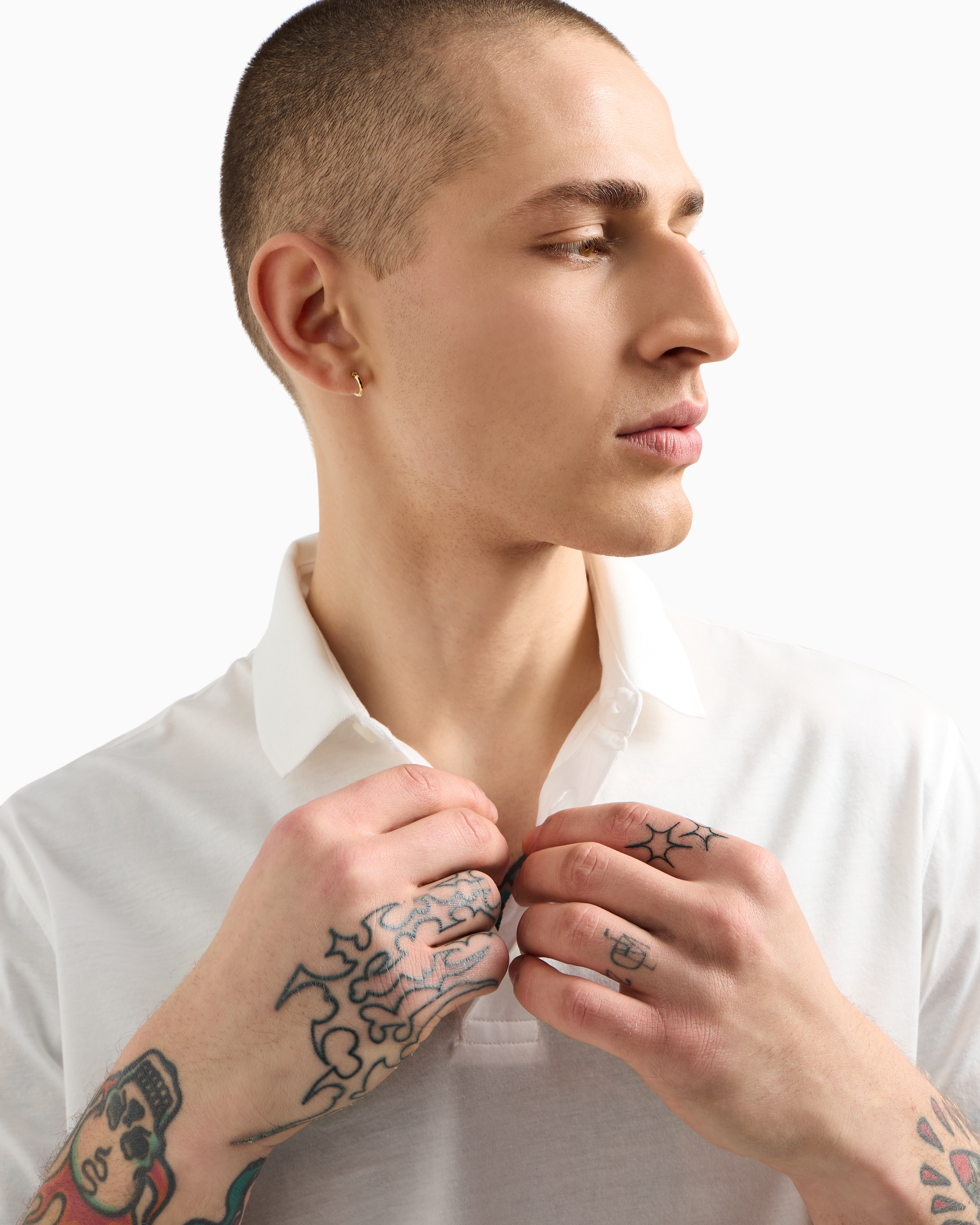 Armani Exchange Regular Fit Polo Shirt In Mercerised Cotton In White
