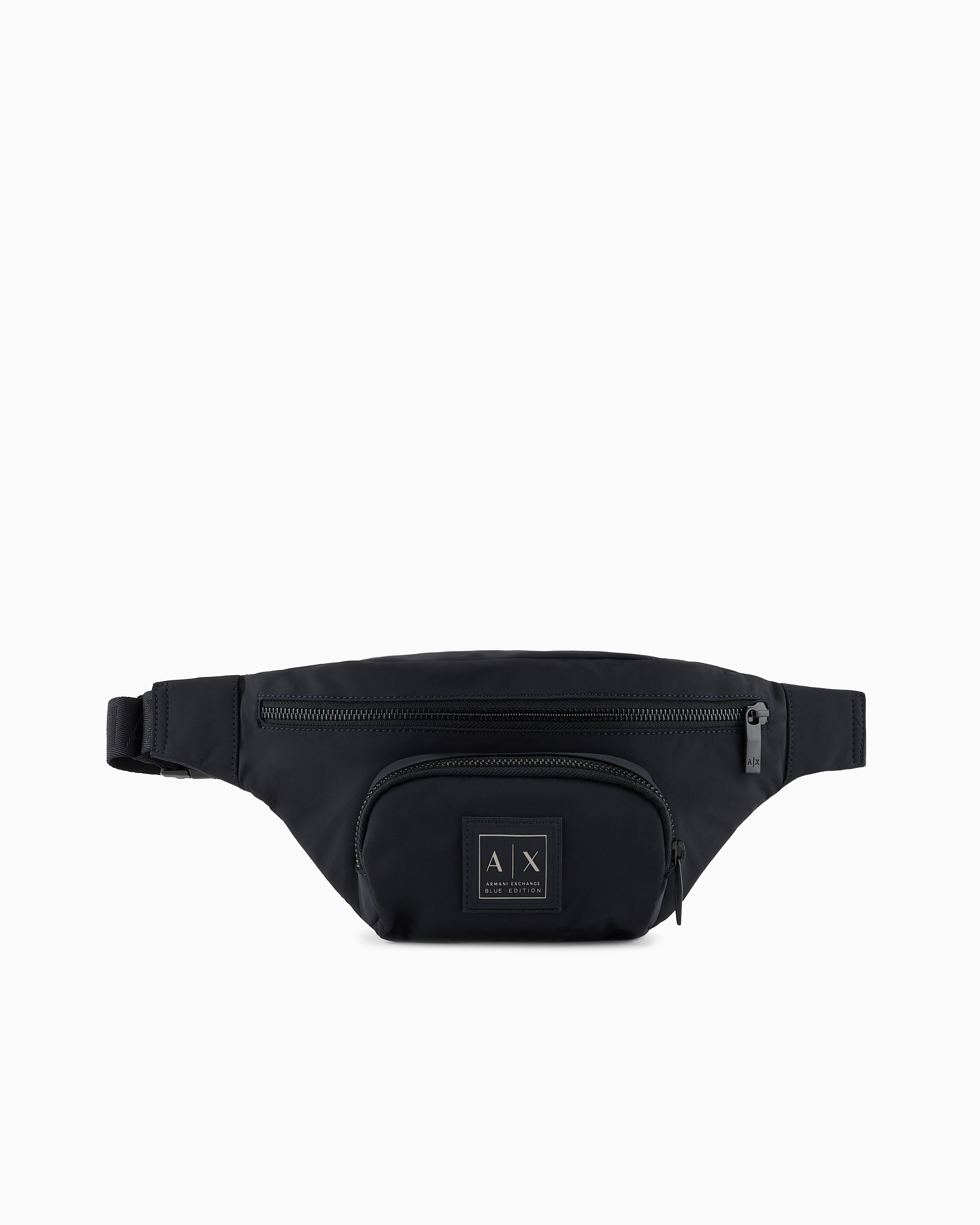 Armani Exchange Waist Bag With External Pocket In Navy Blue