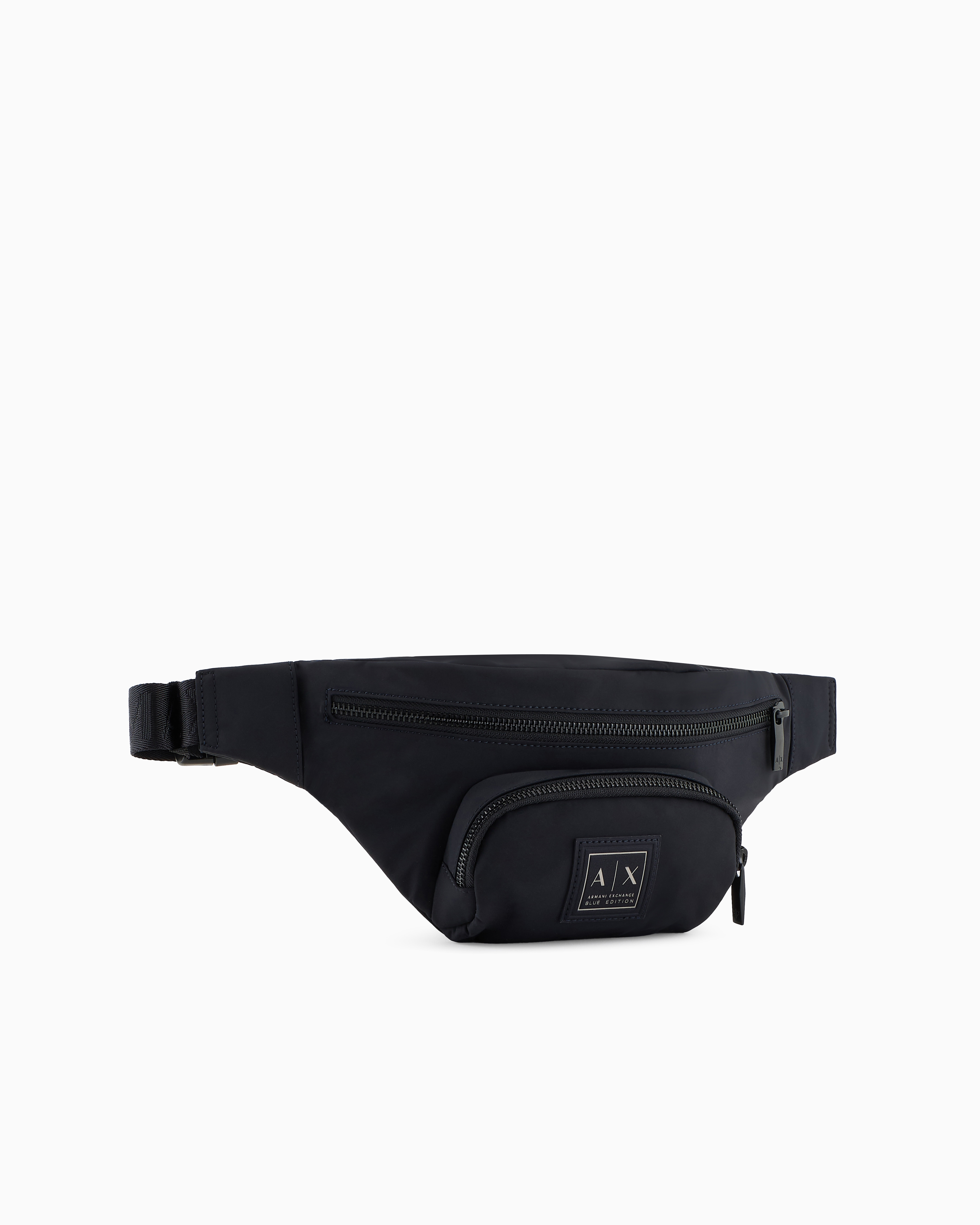 Armani Exchange Waist Bag With External Pocket In Navy Blue