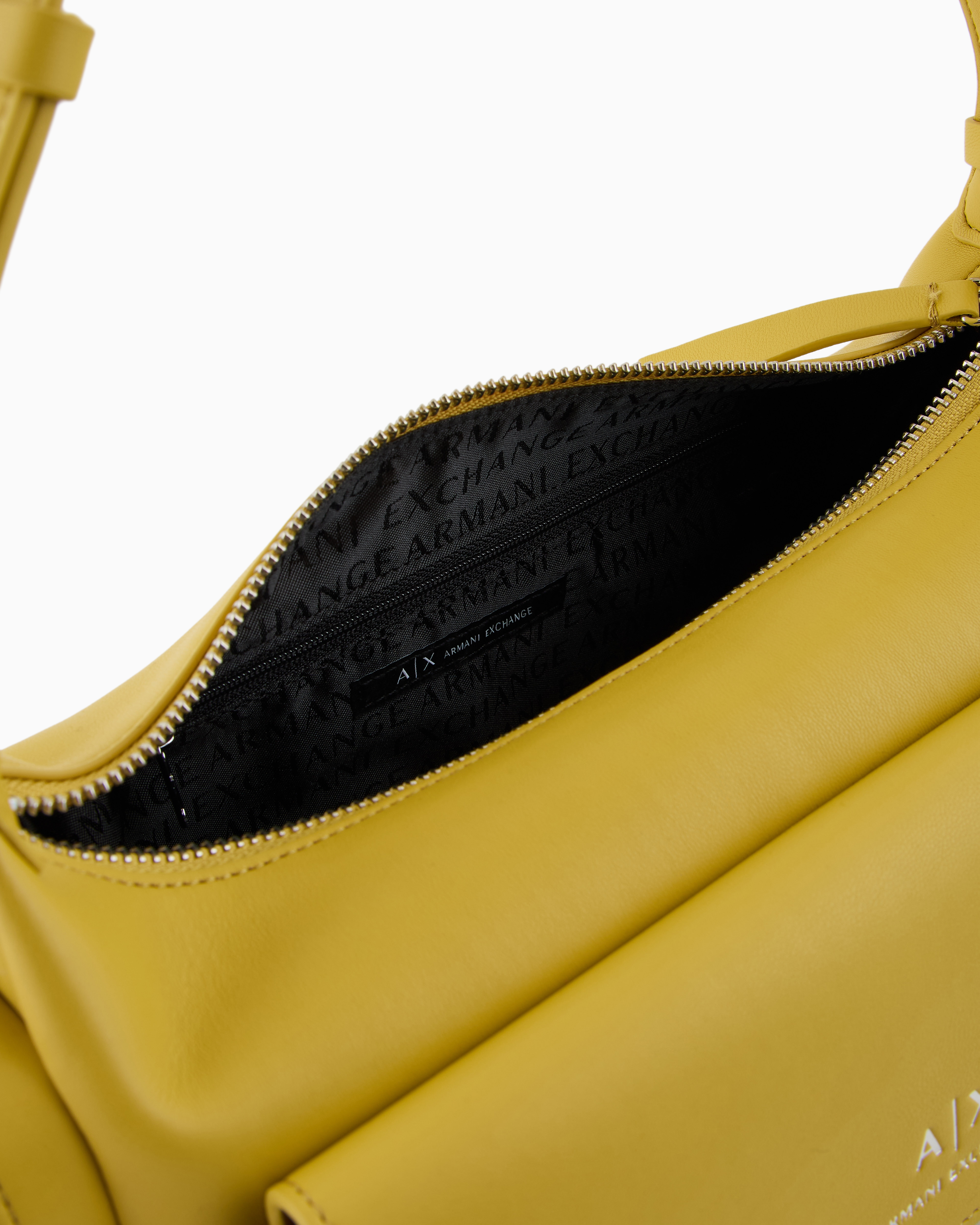 Armani Exchange - Large shoulder bag with side pockets, Woman, Yellow, Size: TU