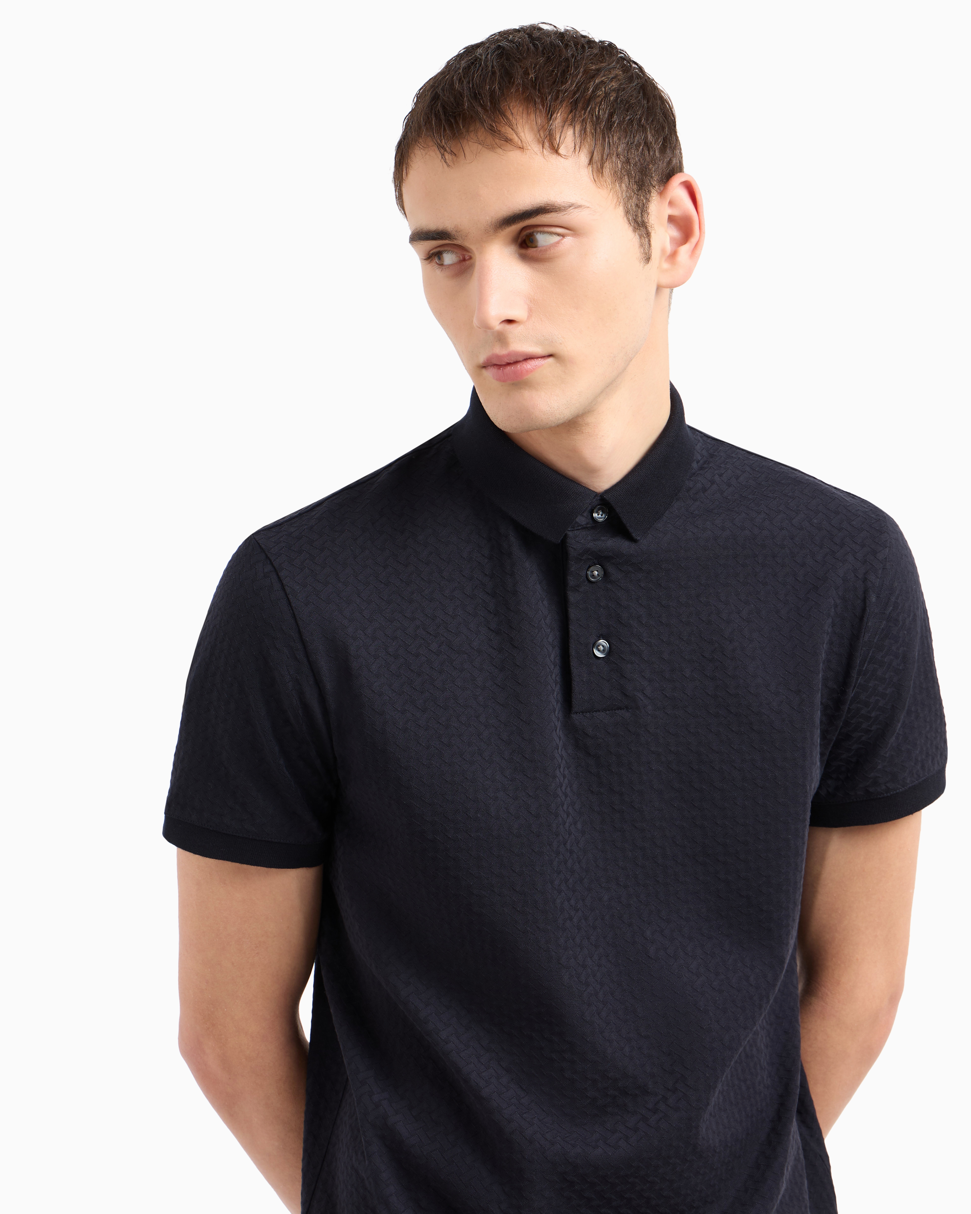 Tシャツ・カットソー EMPORIO ARMANI SS25 POLO SHIRT (EM001295 AF10762 FB257) US Exclusive jacquard jersey polo shirt | Emporio Armani