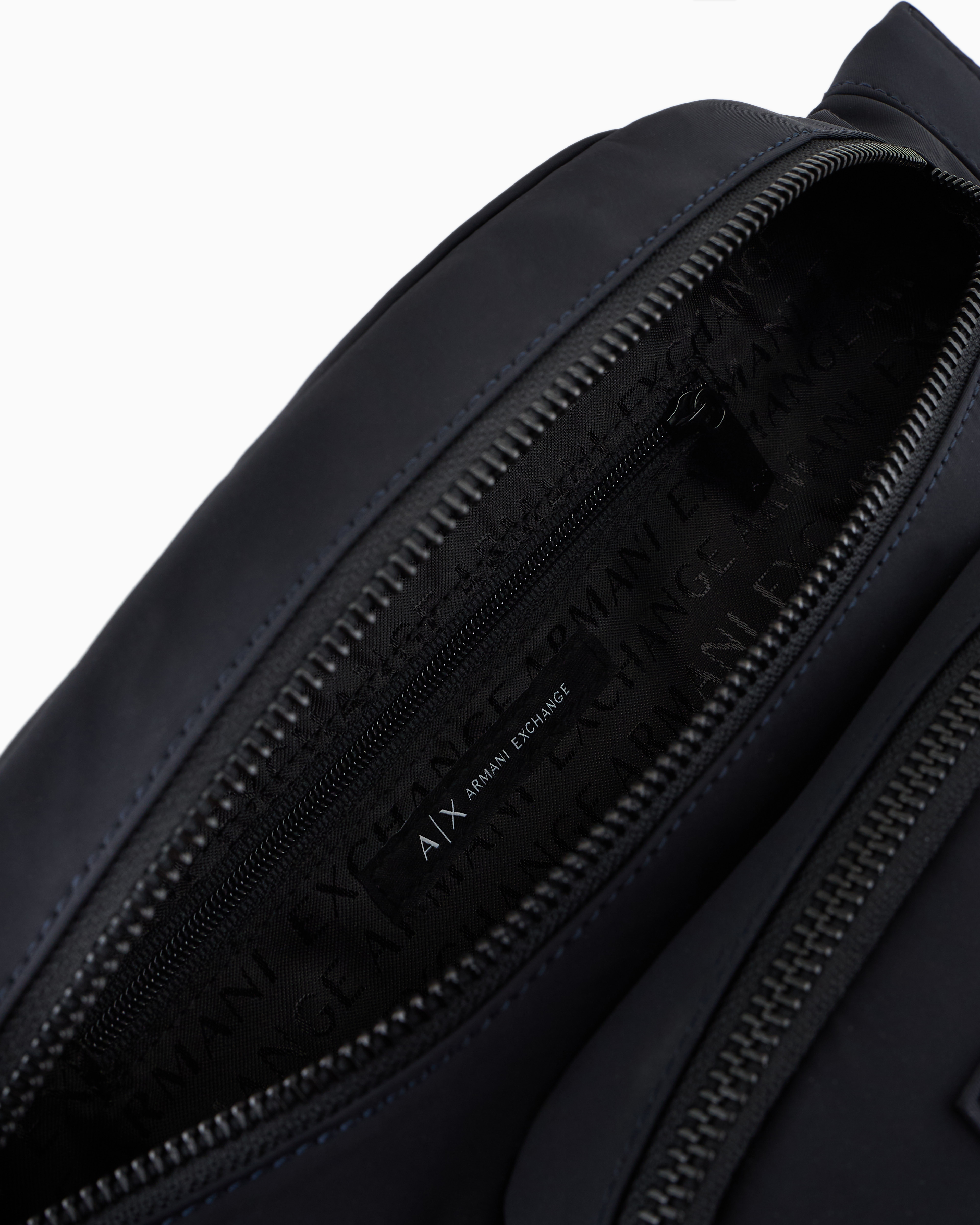 Armani Exchange Waist Bag With External Pocket In Navy Blue
