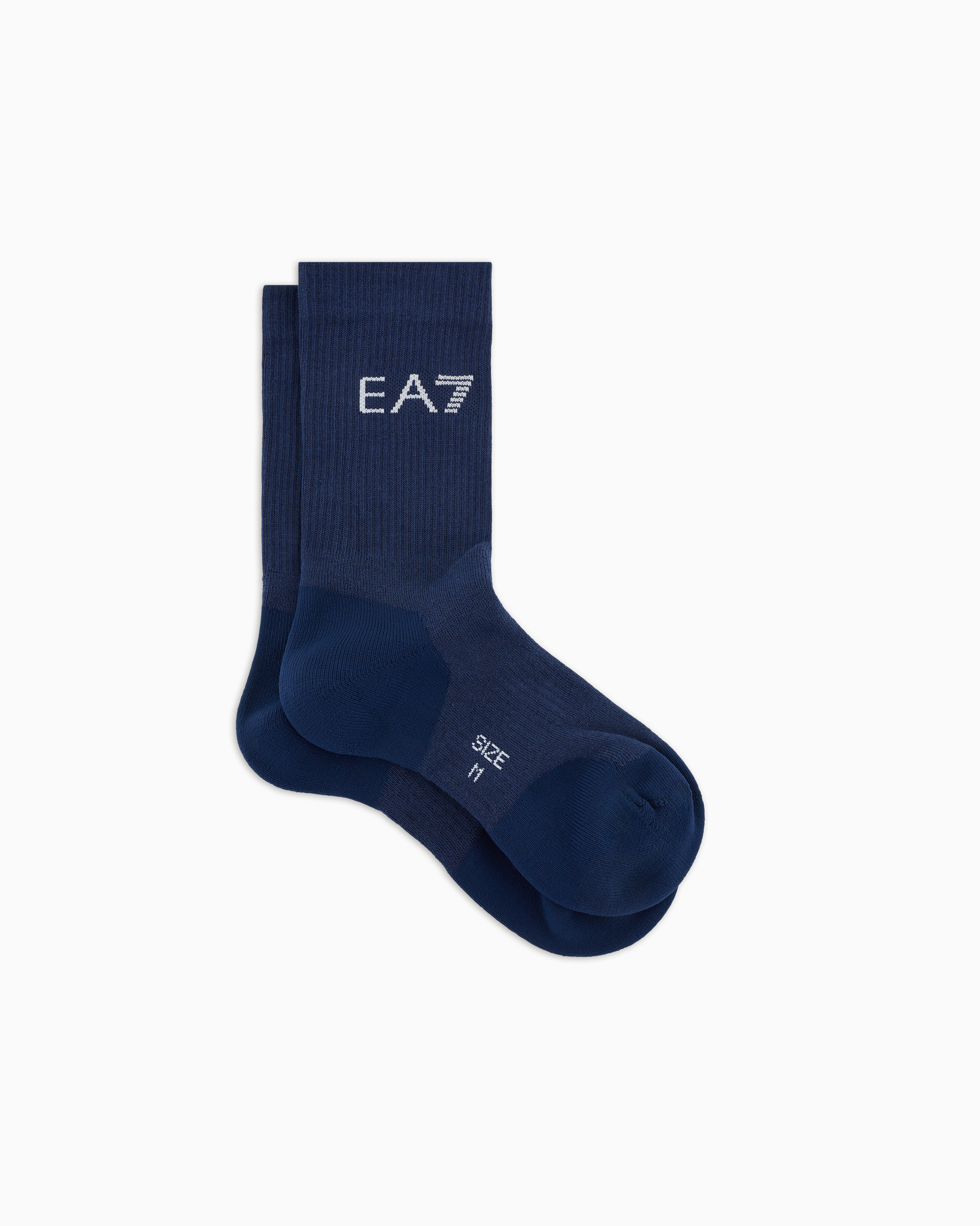 Ea7 Tennis Pro Cotton-blend Ankle Socks In Blue