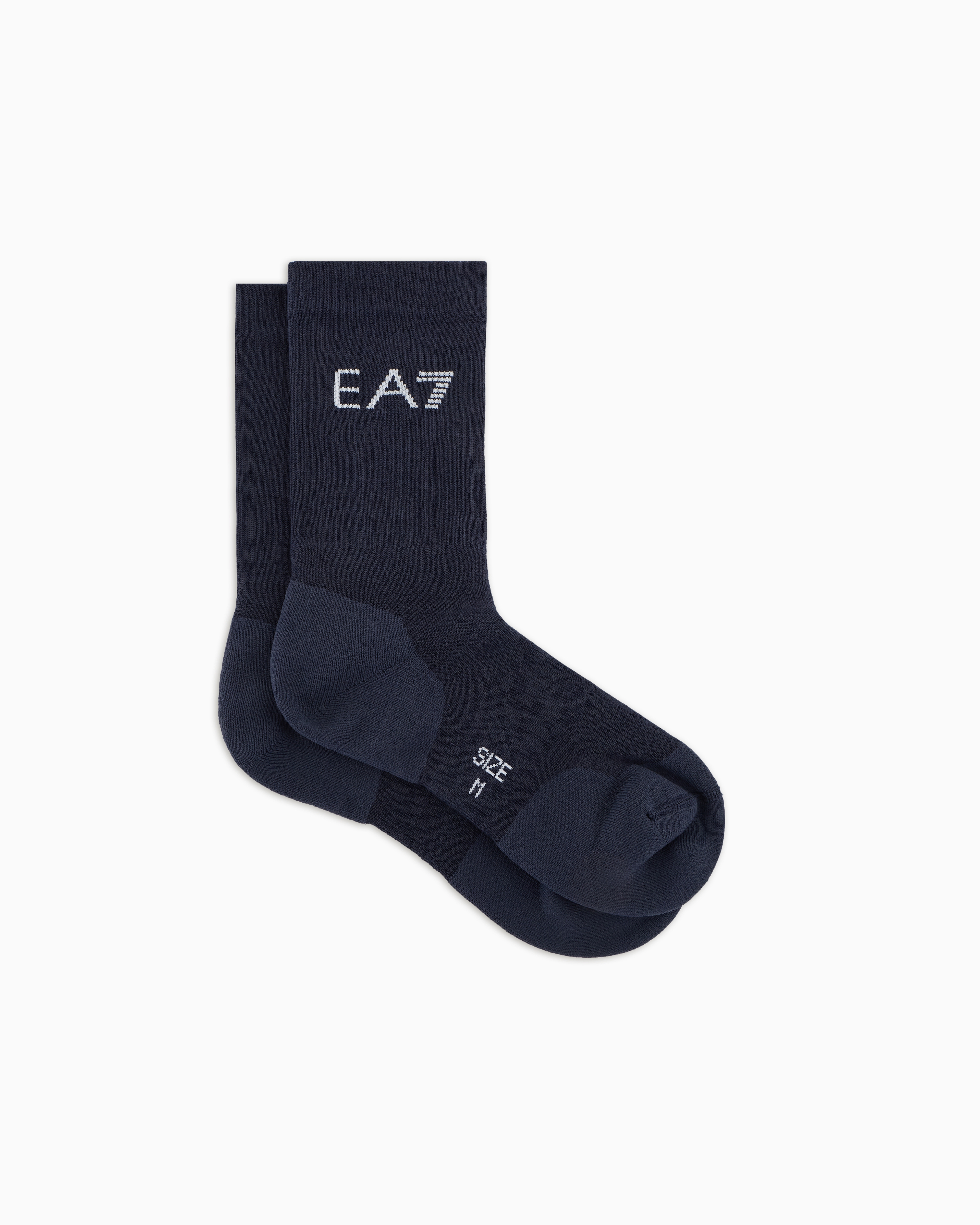 Ea7 Tennis Pro Cotton-blend Ankle Socks In Black