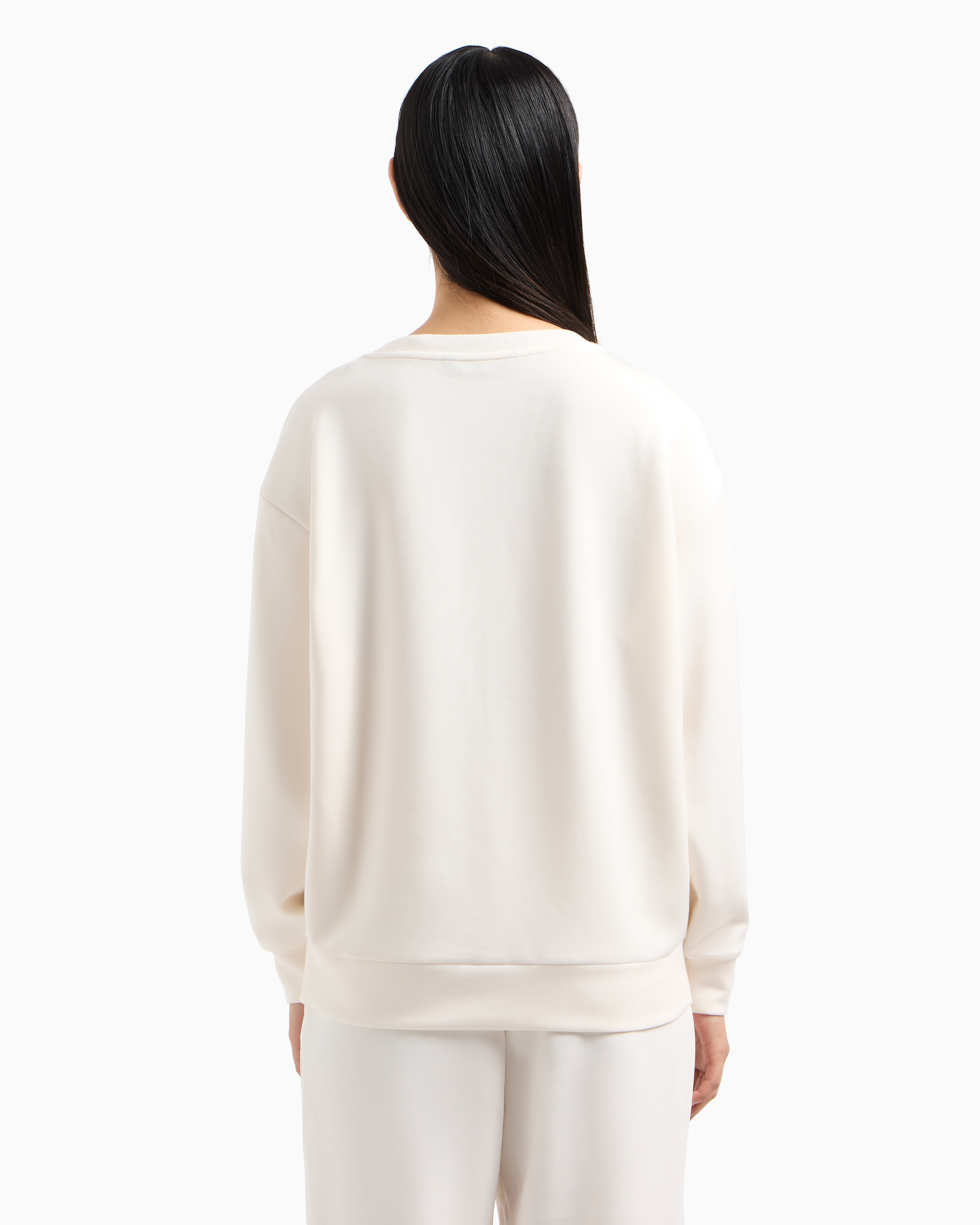 ヴィー V-neck sweatshirt with rhinestone logo | Armani Exchange