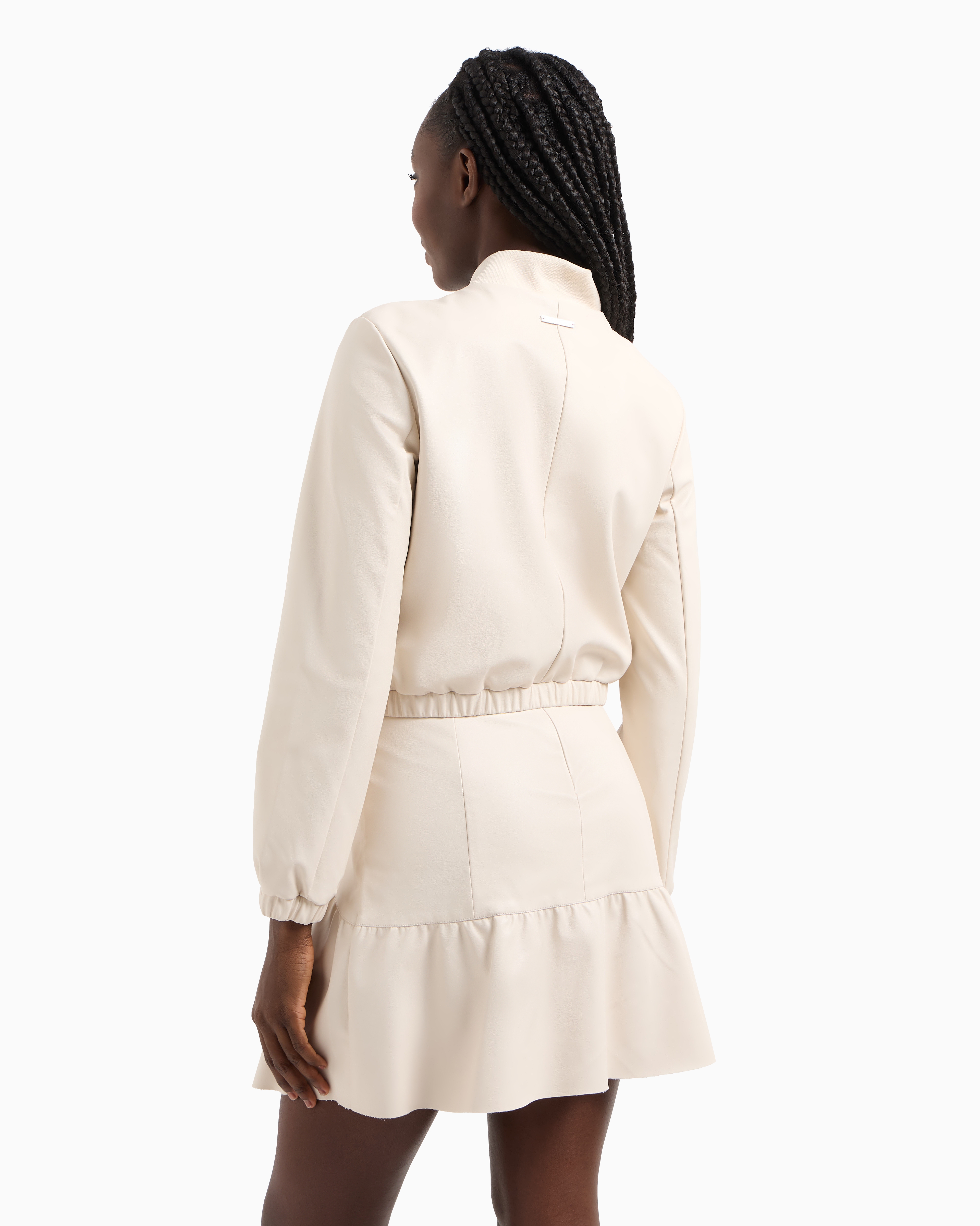 Armani Exchange - ASV Faux Leather Jacket, Woman, White, Size: