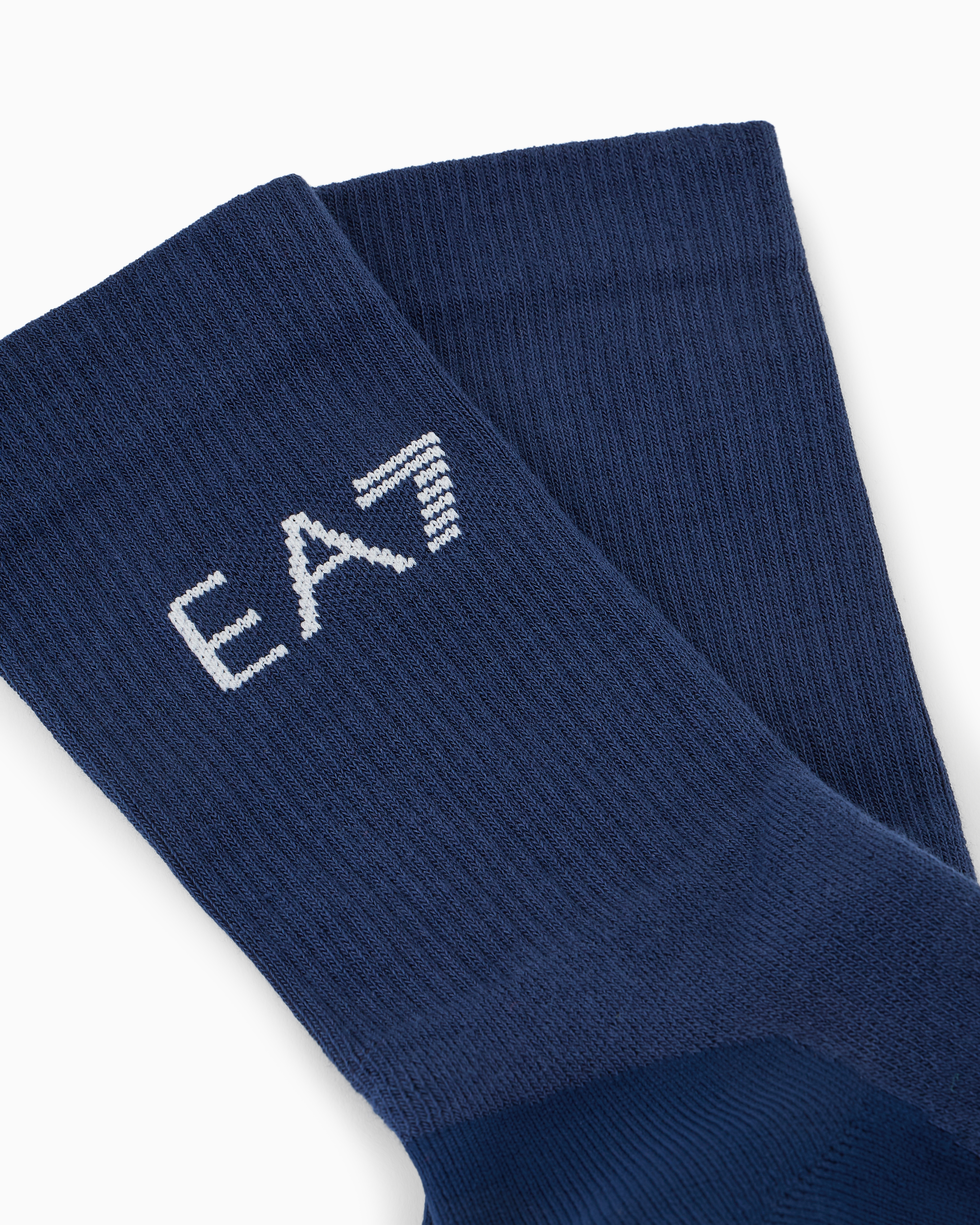 Ea7 Tennis Pro Cotton-blend Ankle Socks In Blue