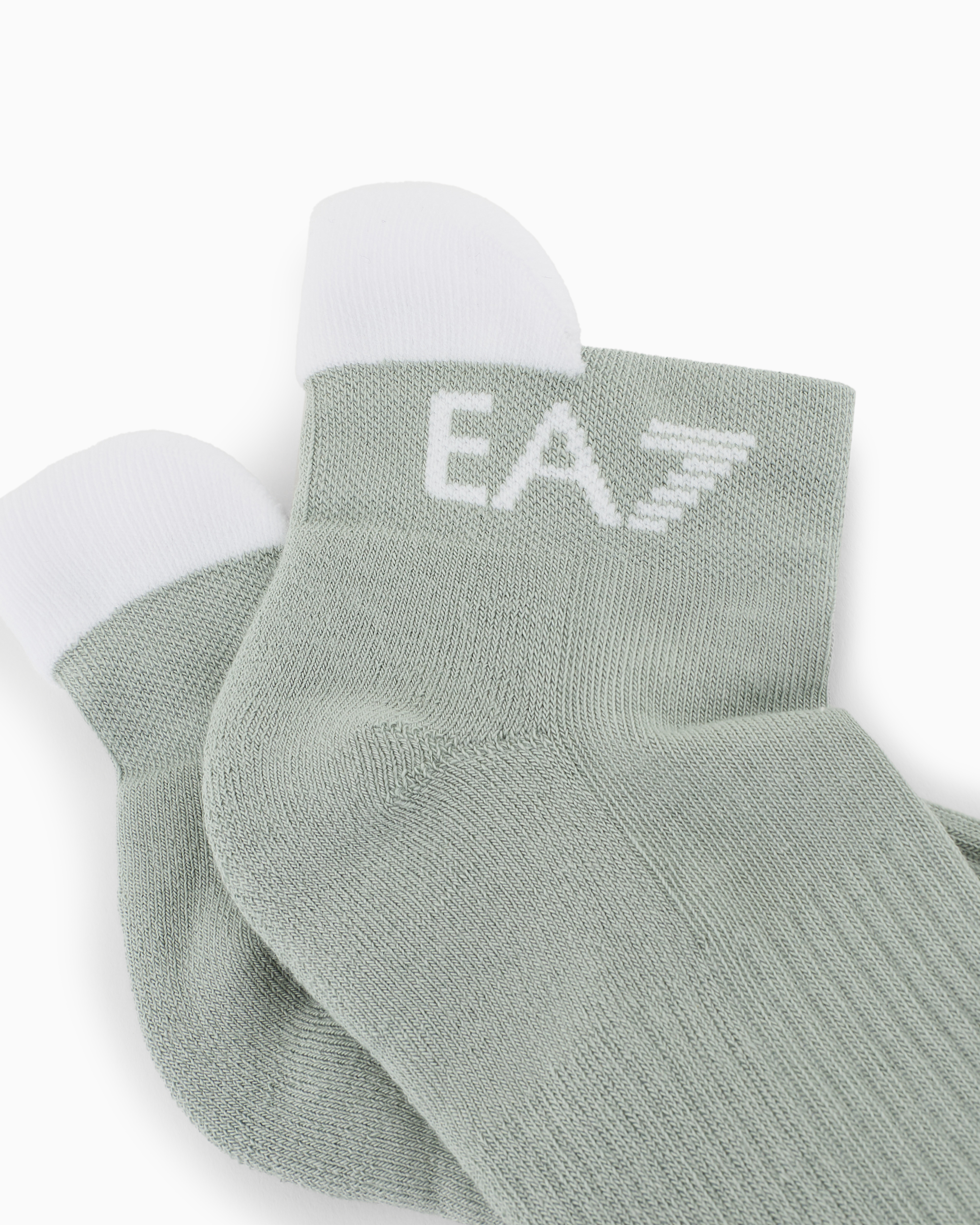 Ea7 Tennis Pro Cotton-blend Ankle Socks In Light Blue