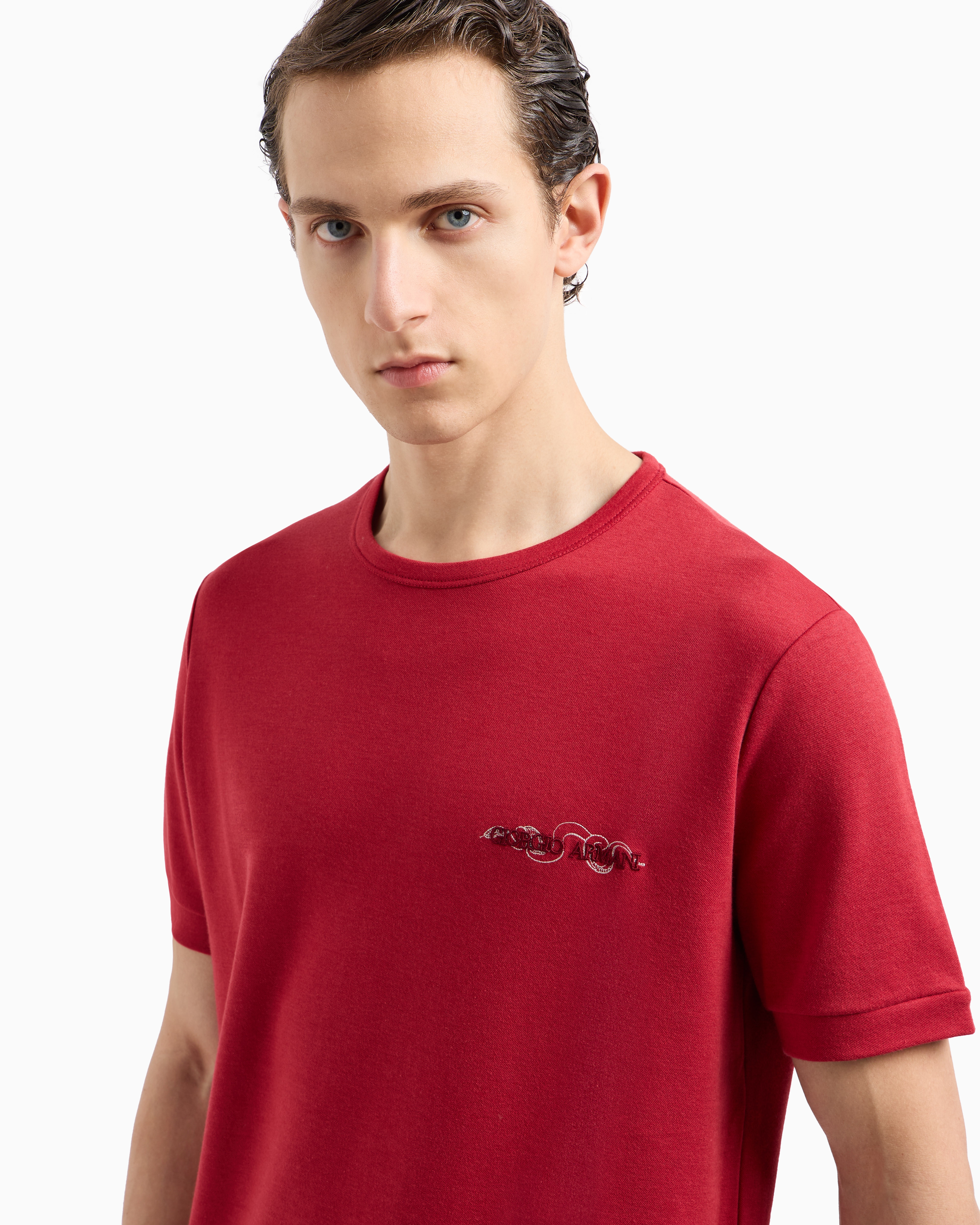 Armani red t shirt online