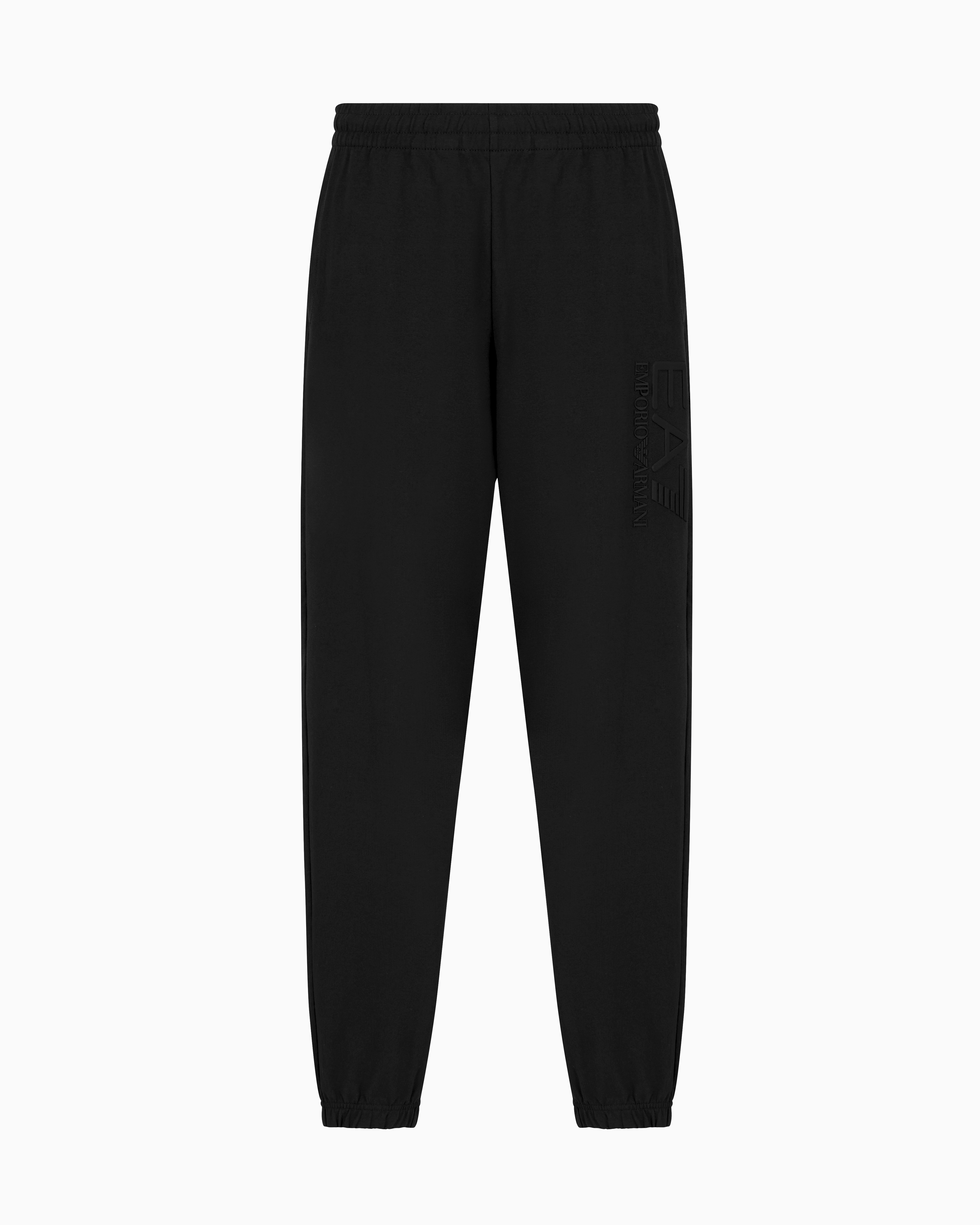 Ea7 Visibility Cotton Joggers In Black
