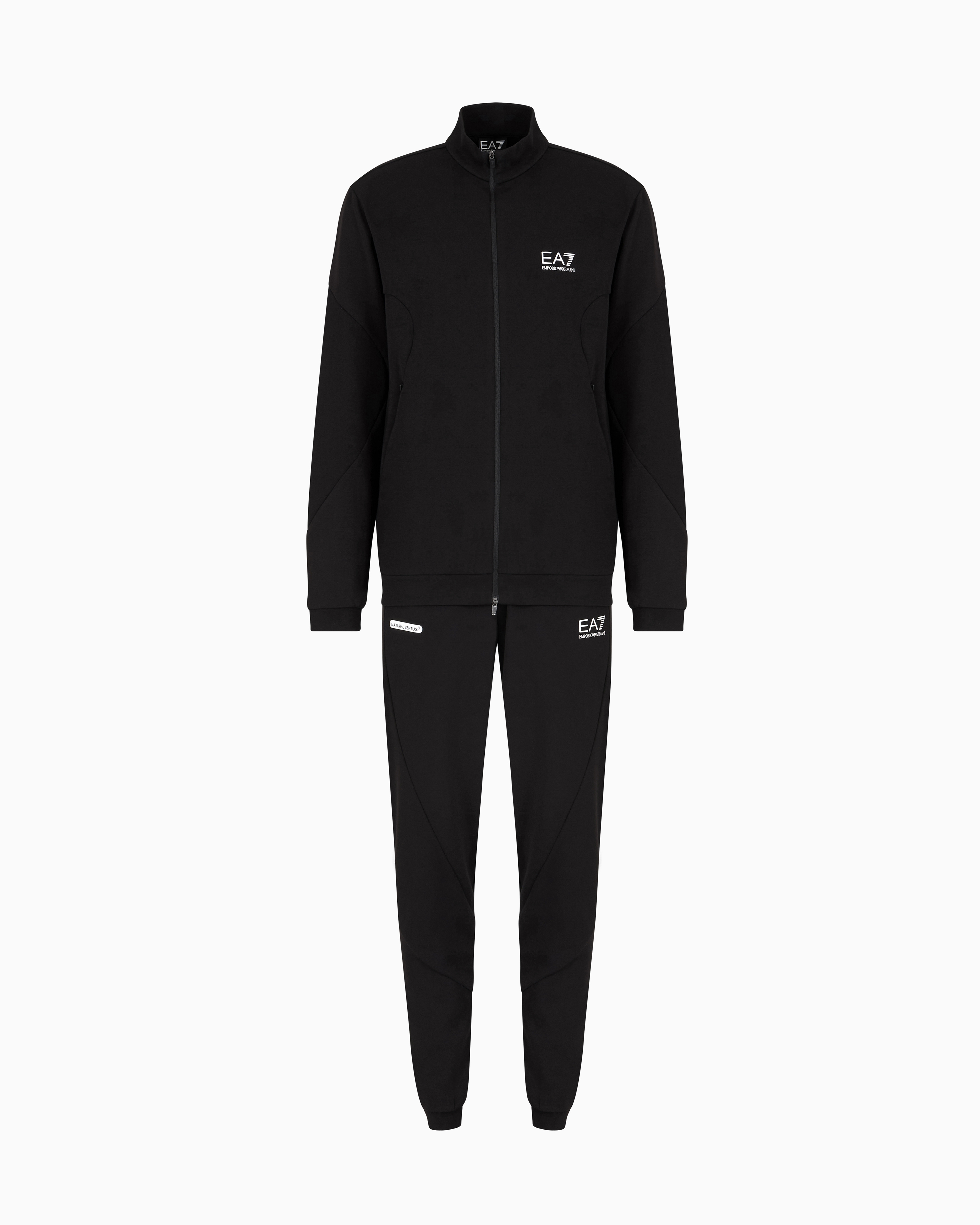 Ea7 Hooded Casual Sports Suit In Black