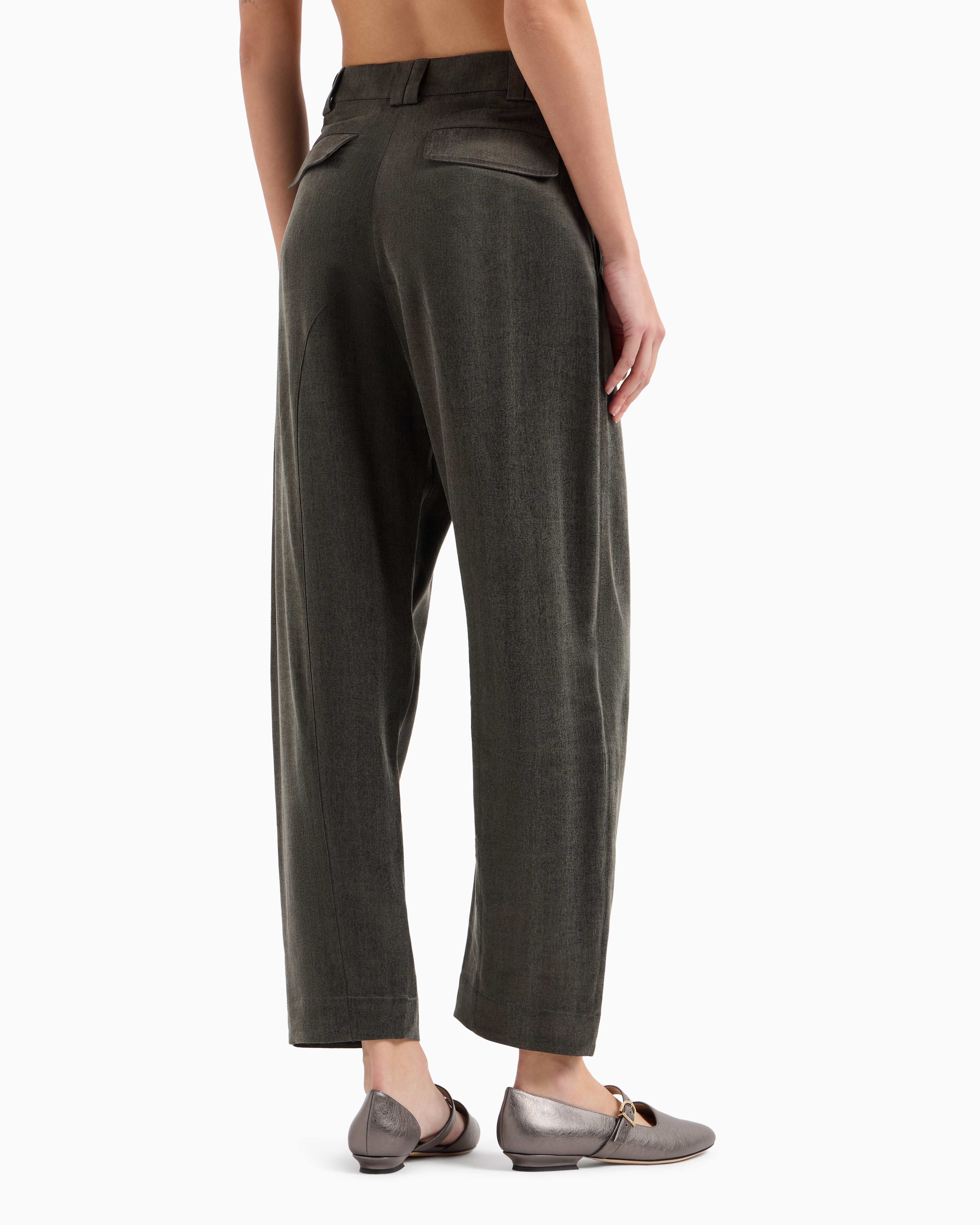 Giorgio Armani Straight-cut Viscose And Cupro Trousers