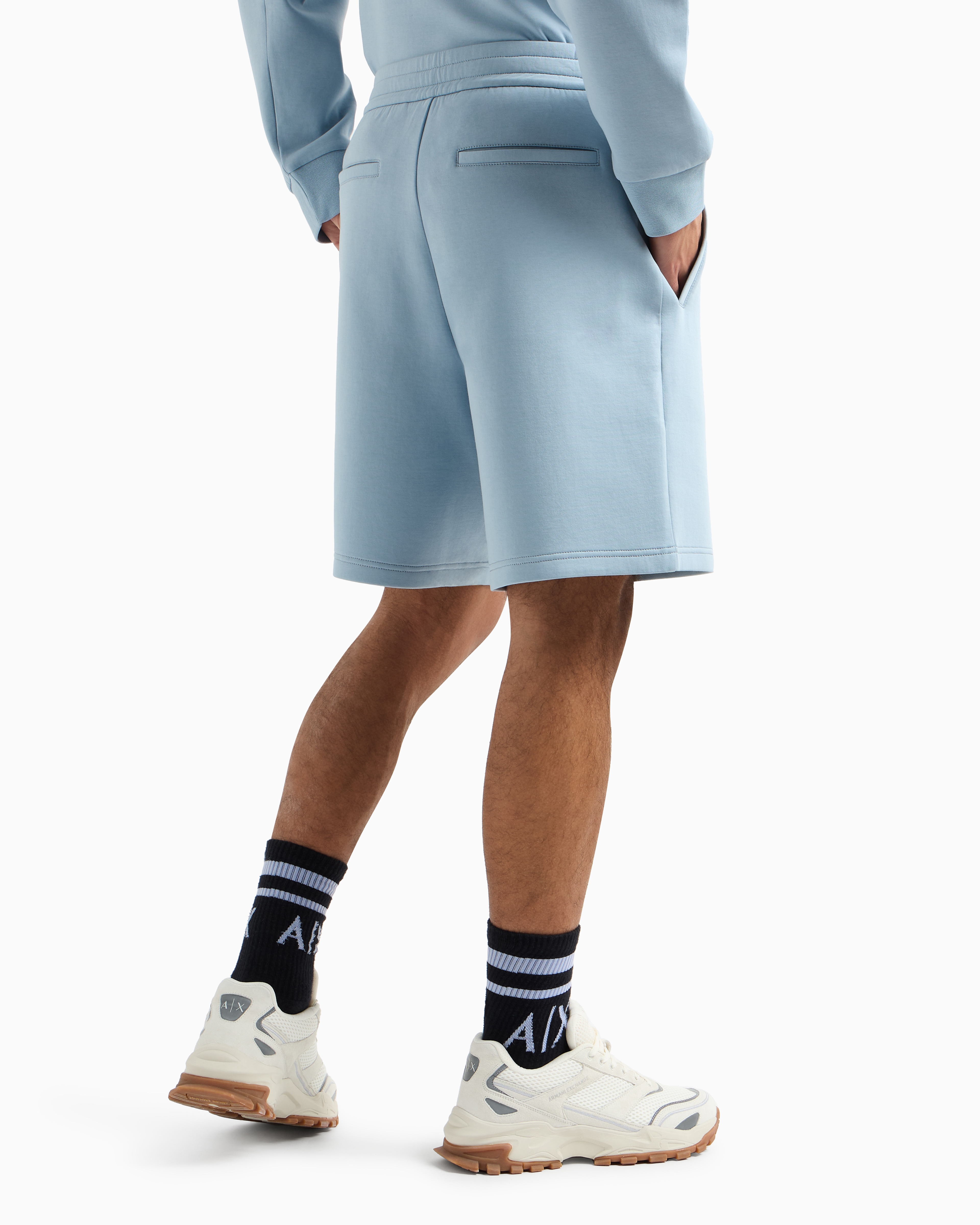 Armani Exchange Bermuda Shorts In Light Blue