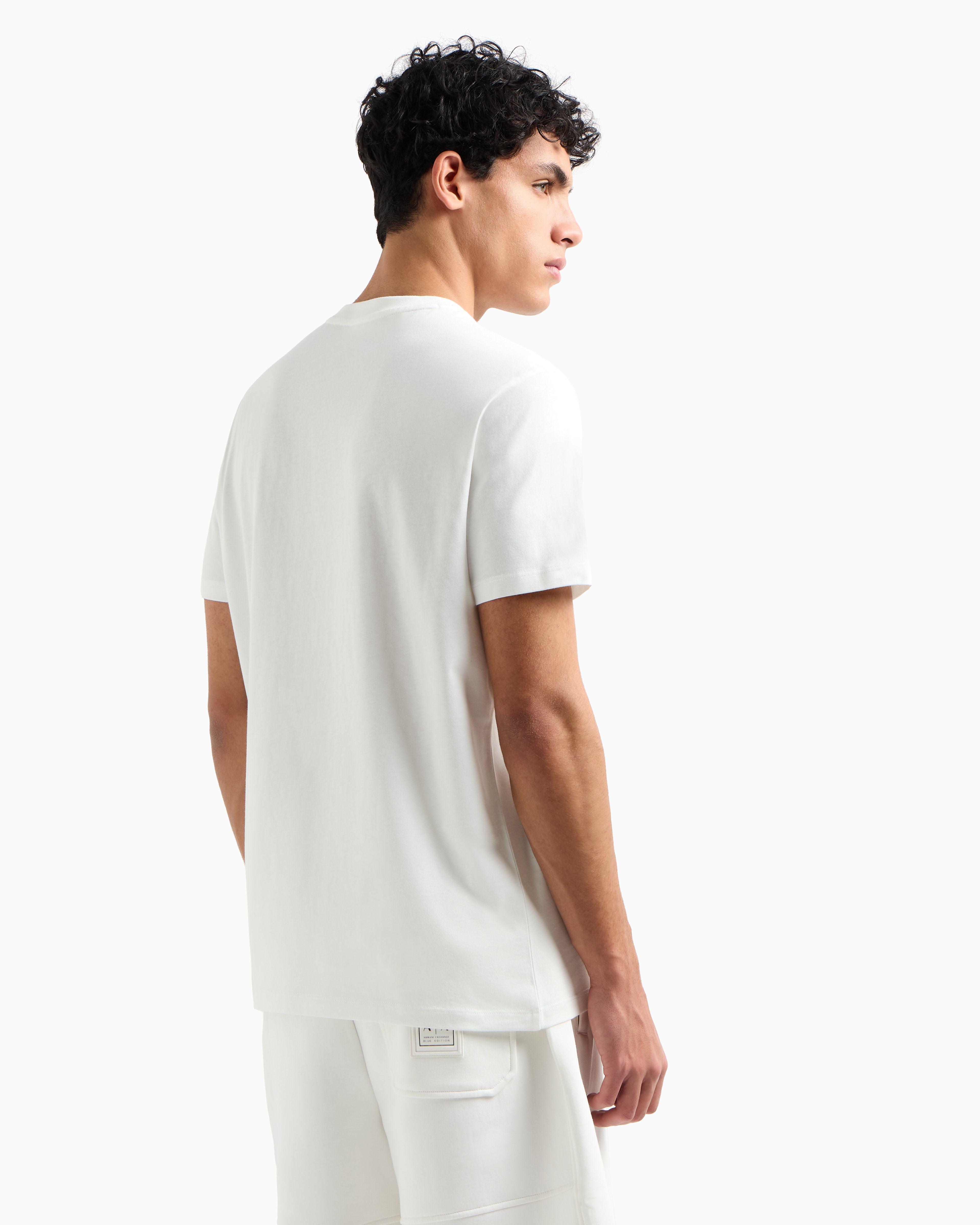 Armani Exchange - Regular fit T-shirt with embossed logo, Man, White, Size: