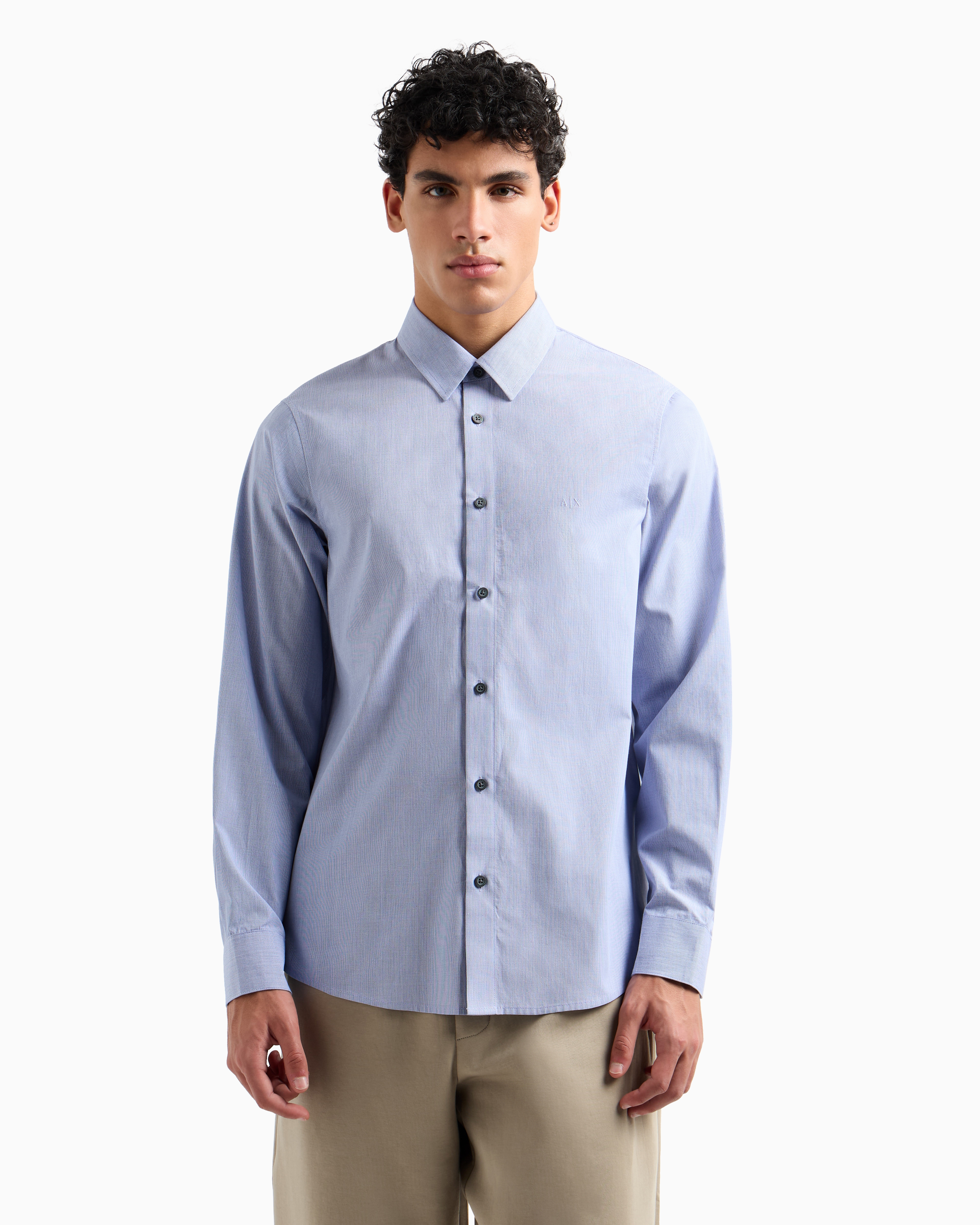 Armani Exchange Classic Shirts In Blue