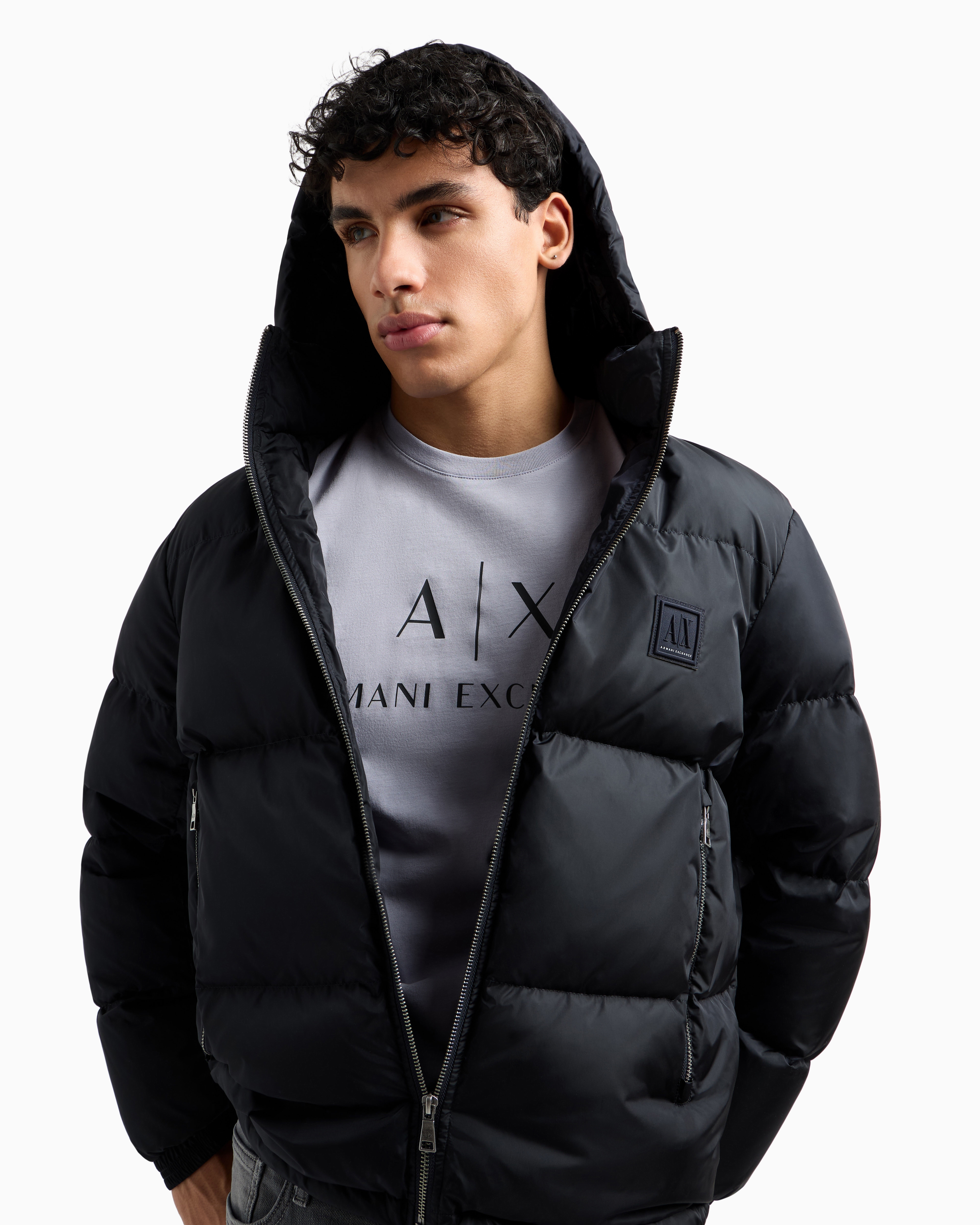 Armani Exchange Regular Fit Jersey T-shirt With Logo In Purple