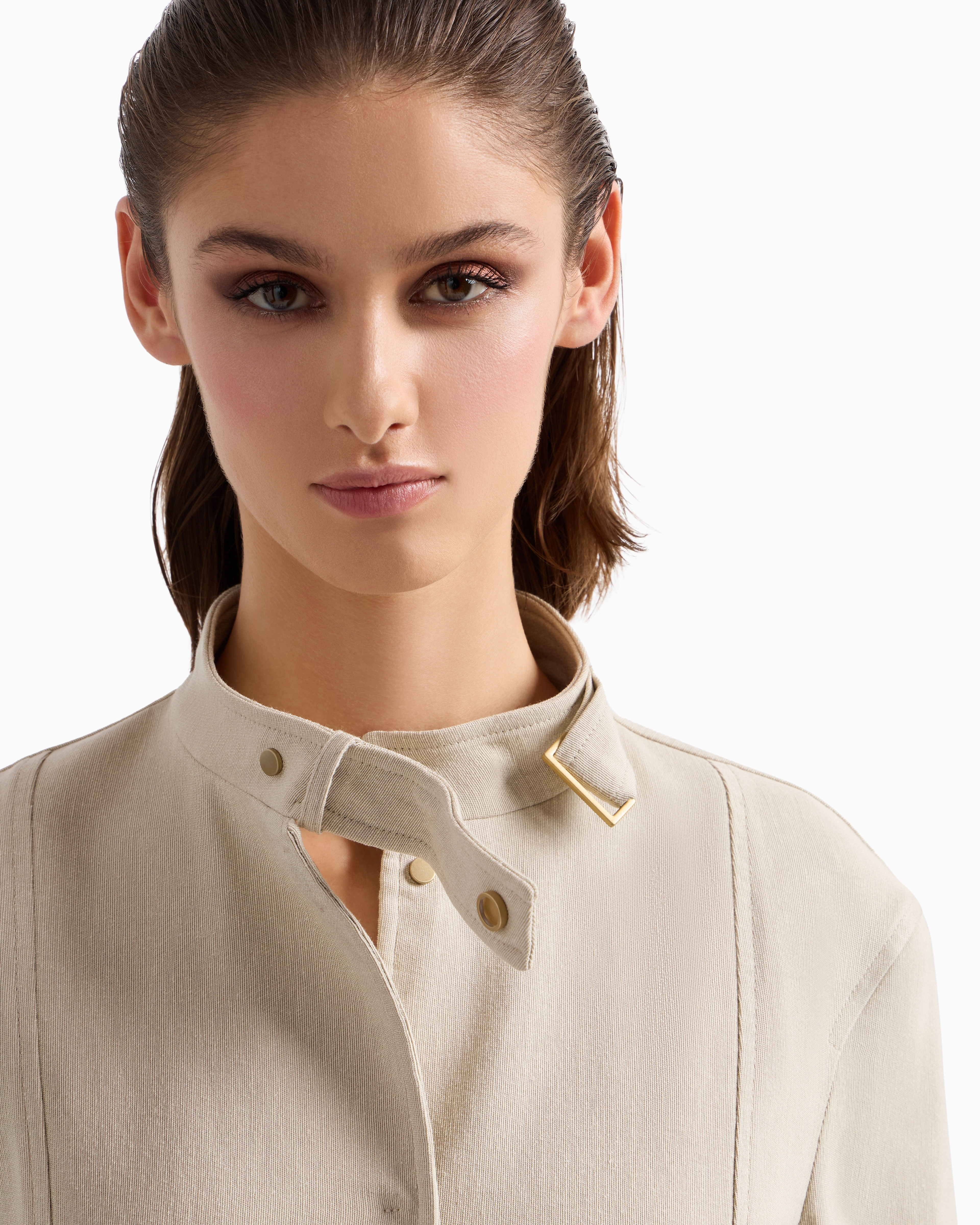 Giorgio Armani Single-breasted Jacket In A Canneté Cotton And Viscose