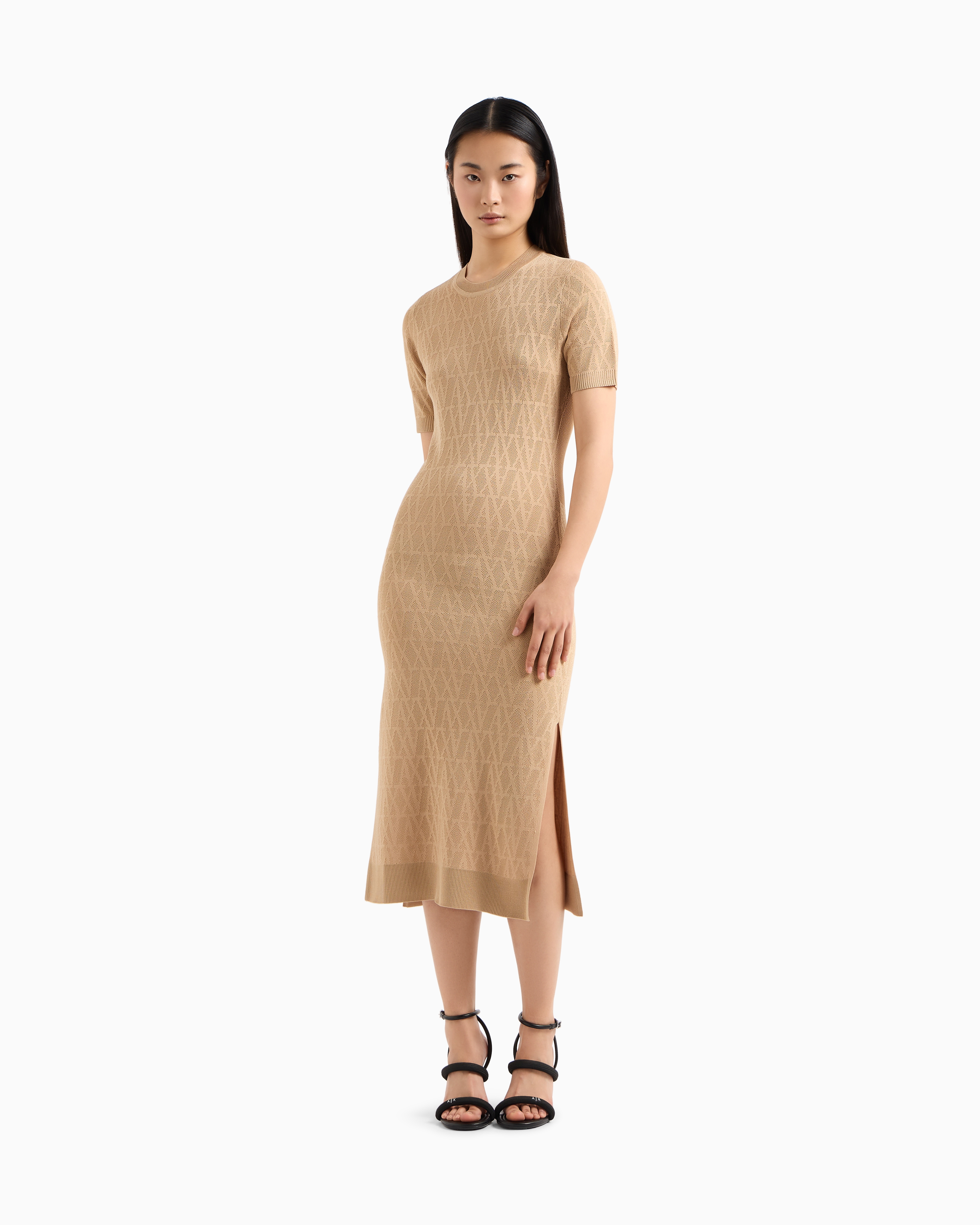 Armani Exchange Midi Dresses In Beige
