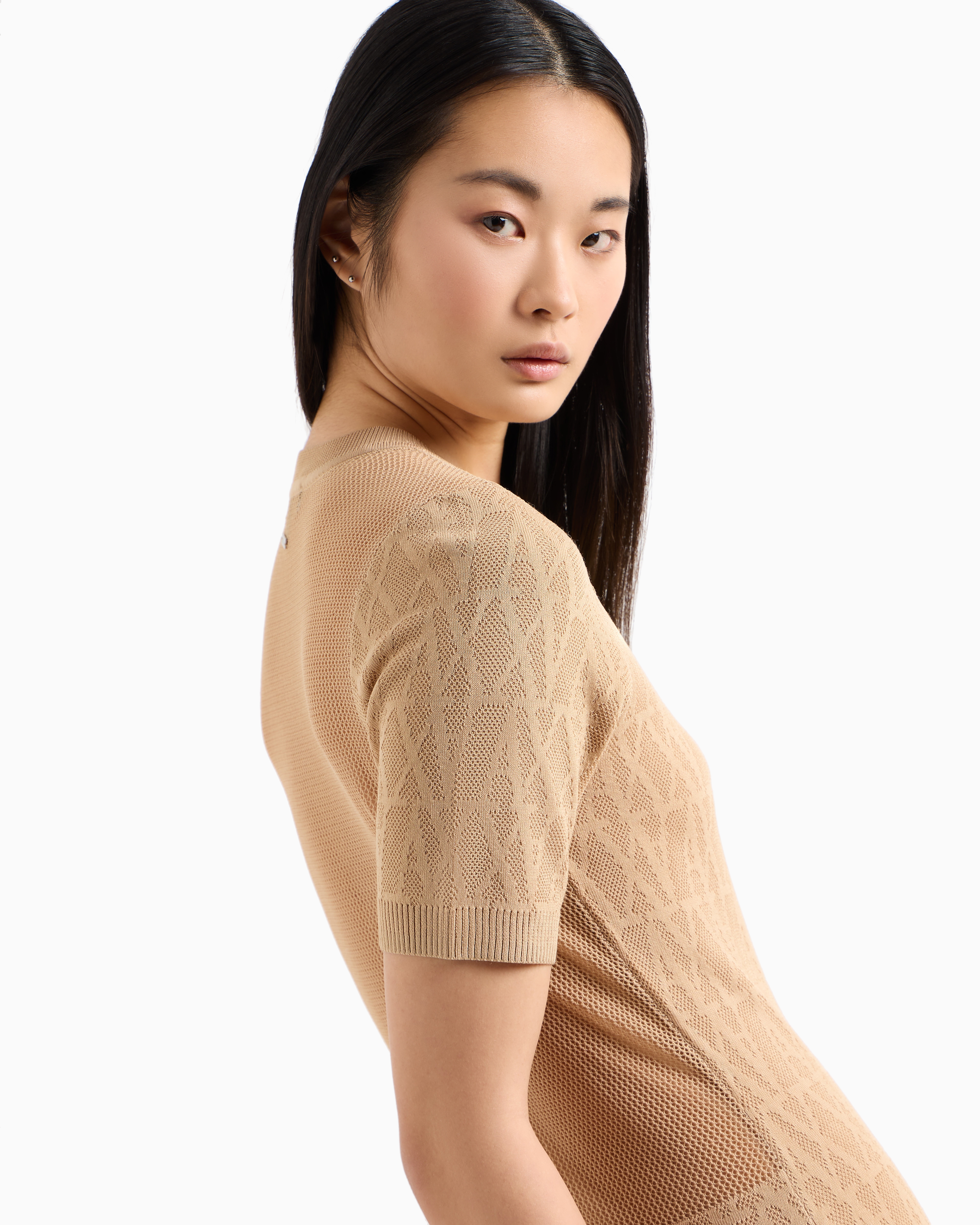 Armani Exchange Midi Dresses In Beige