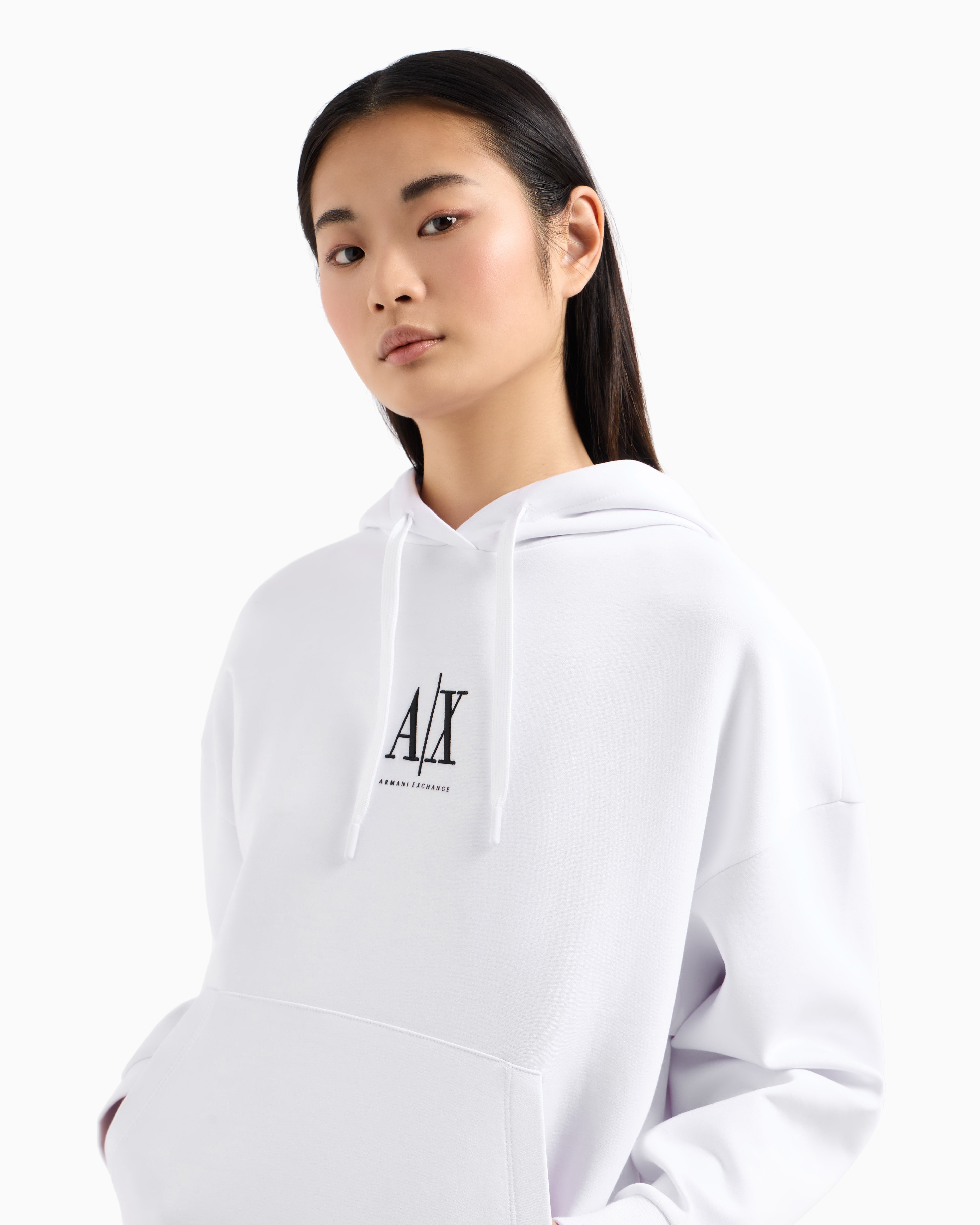 Armani Exchange Hoodies In White