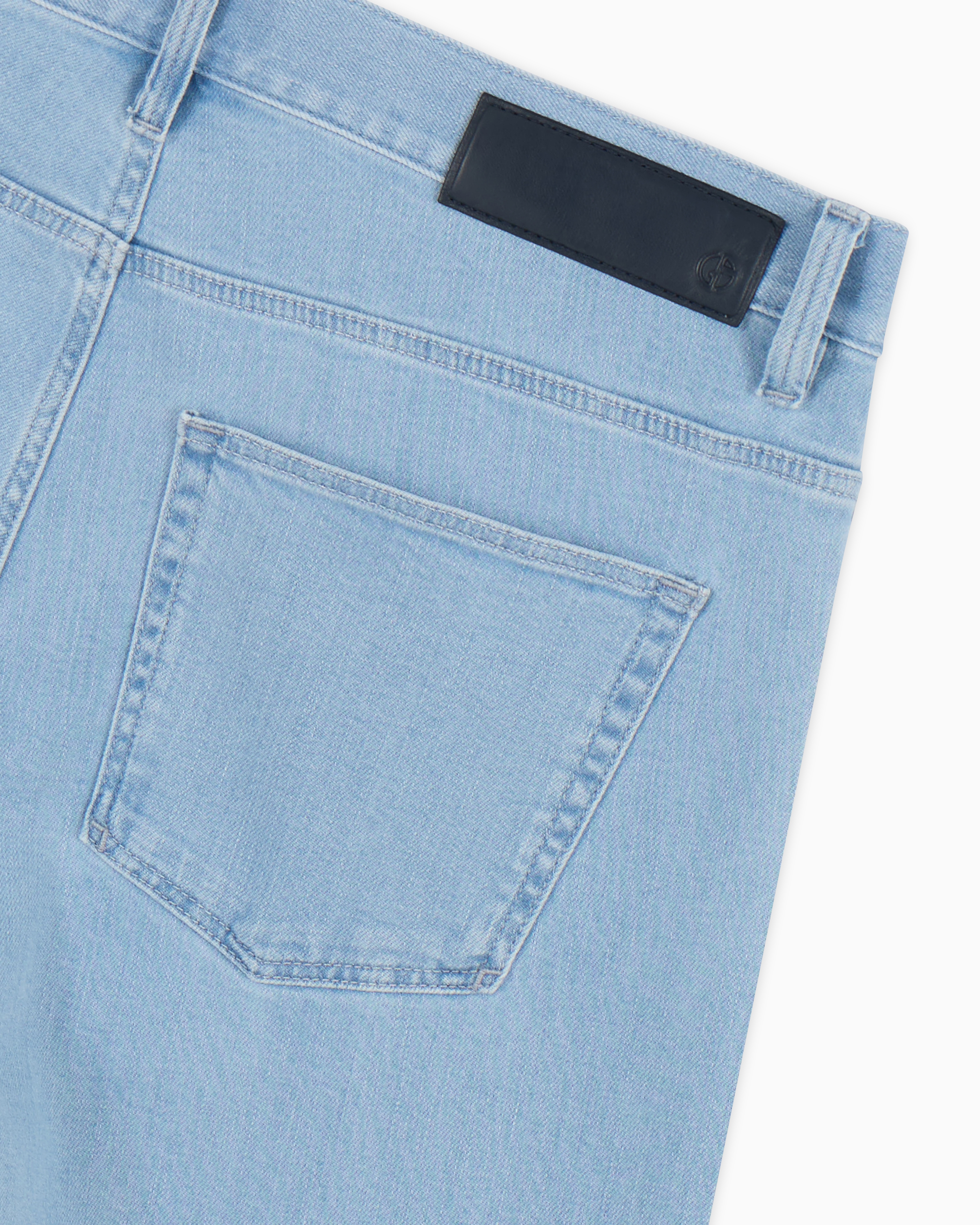 Giorgio Armani Five-pocket, Regular-fit, Stretch Cotton-denim Trousers In Blue
