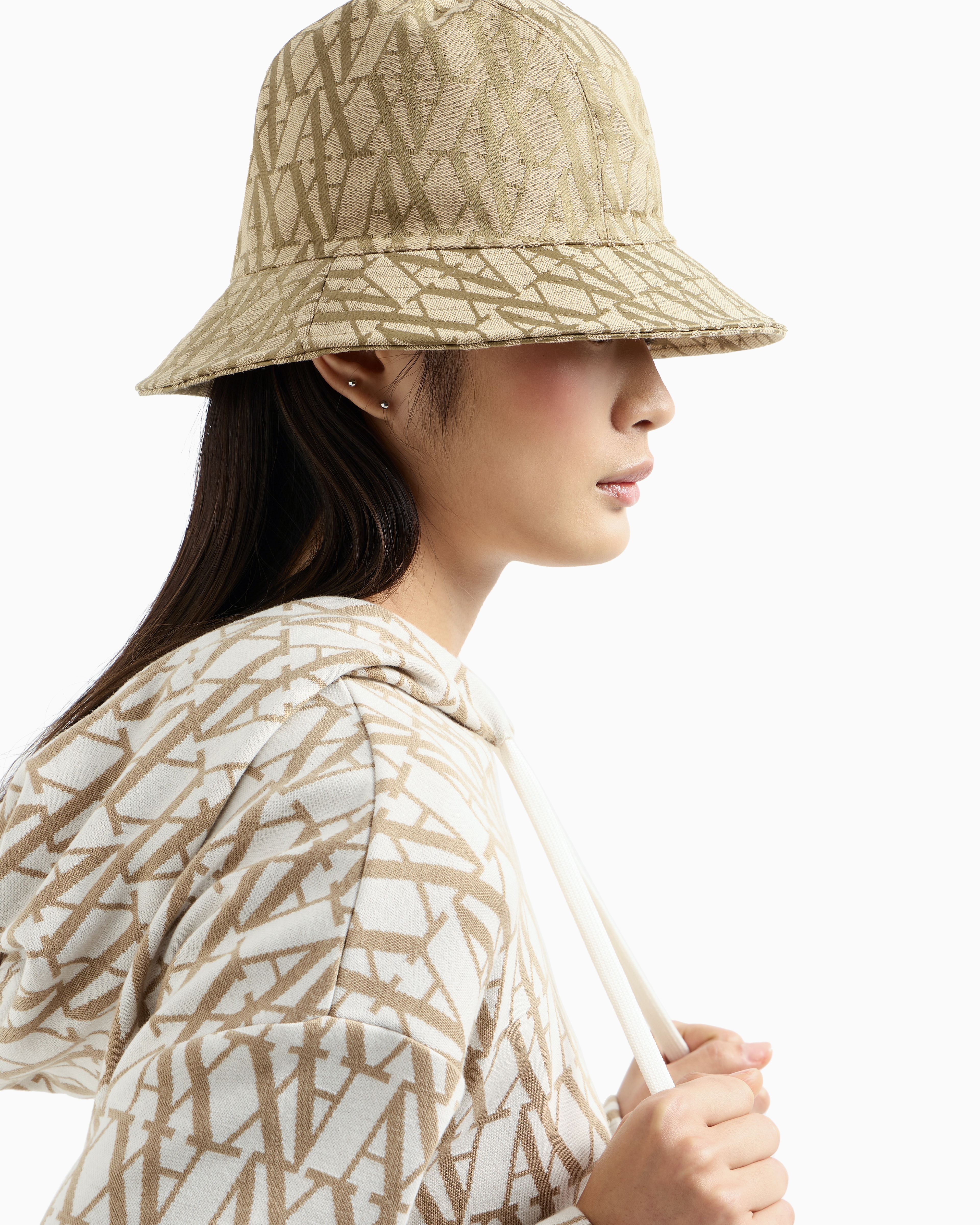 Armani Exchange Bucket Hats In Beige