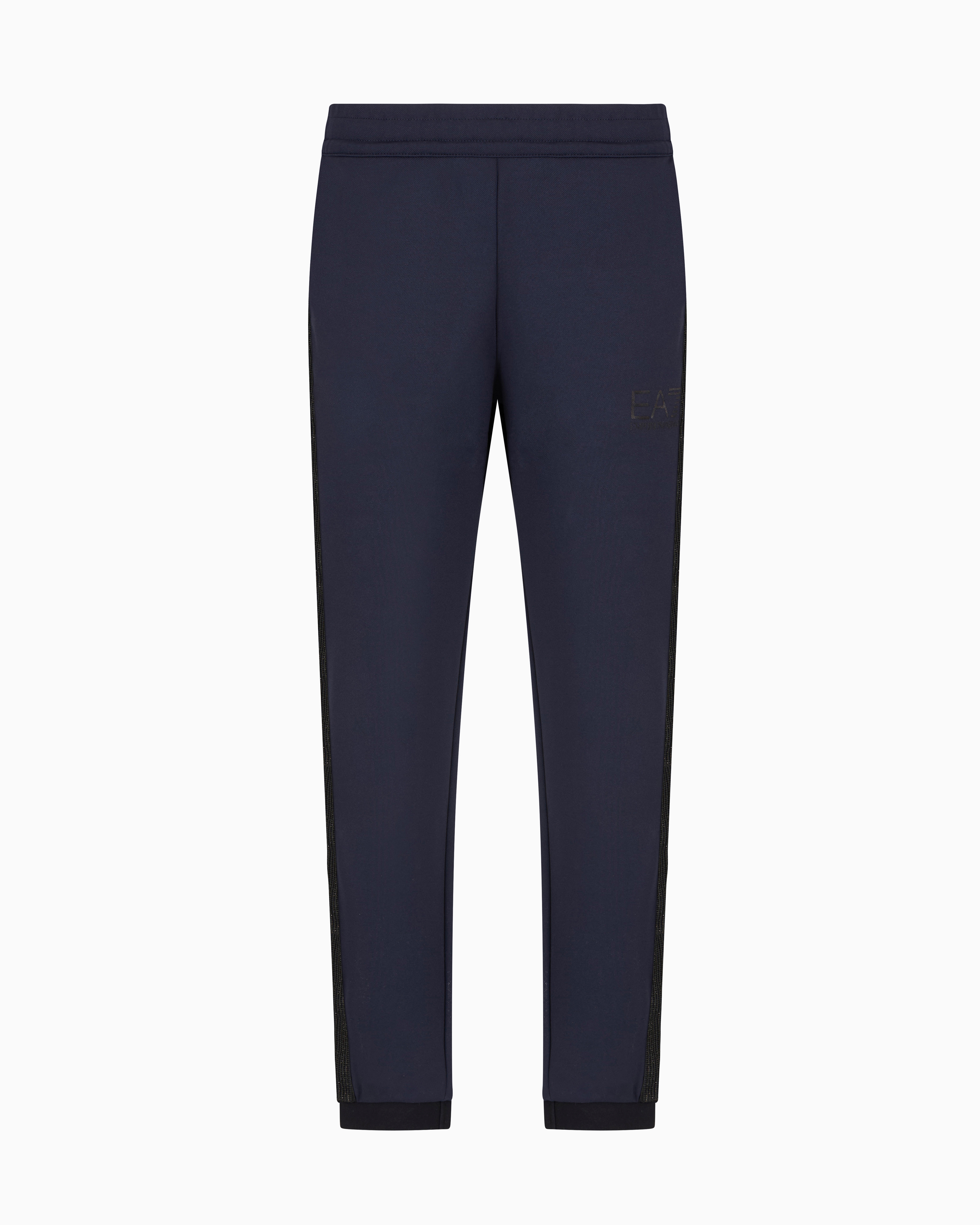 Ea7 Gold Label Stretch Technical Twill Trousers In Navy Blue