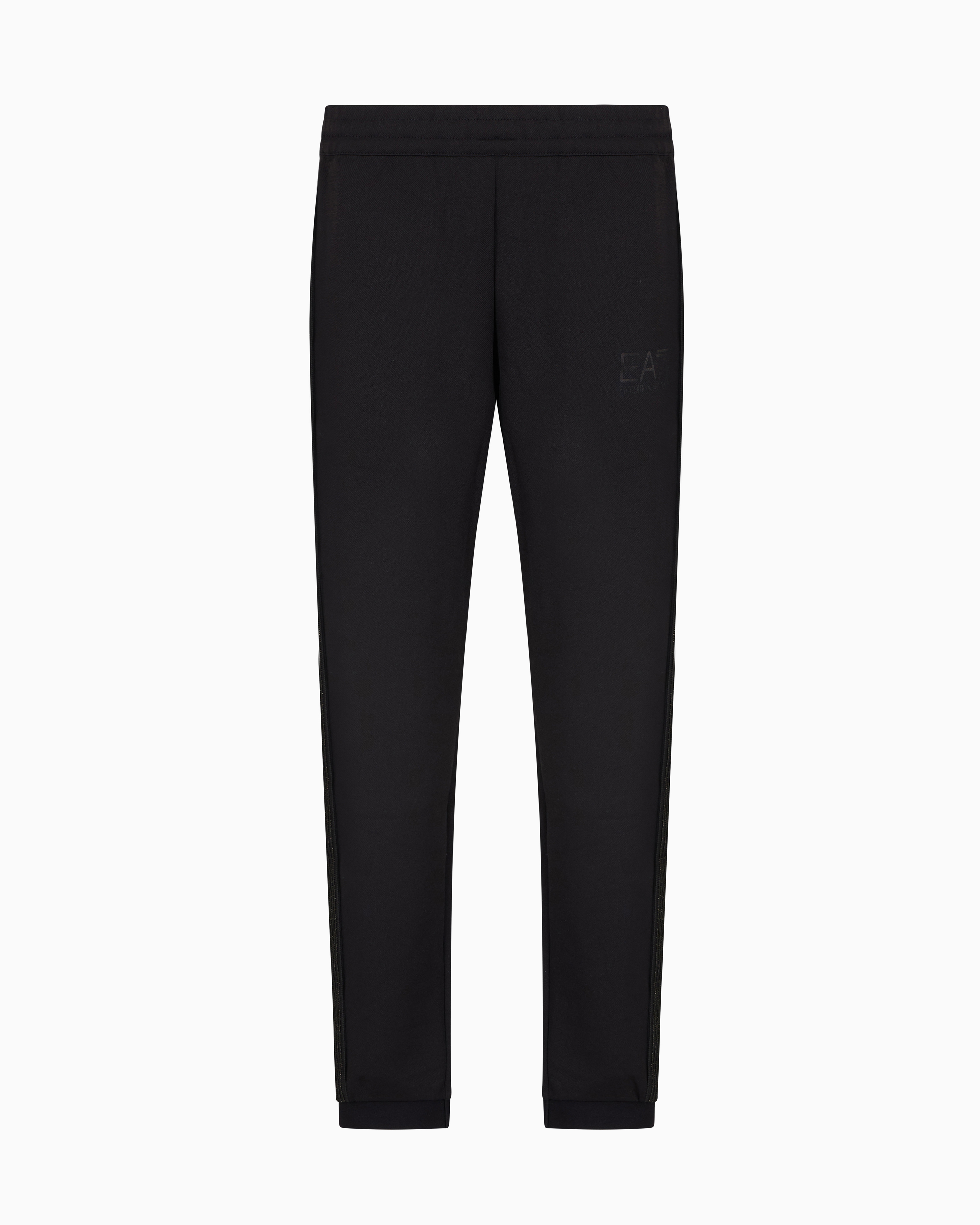 Ea7 Gold Label Stretch Technical Twill Trousers In Black
