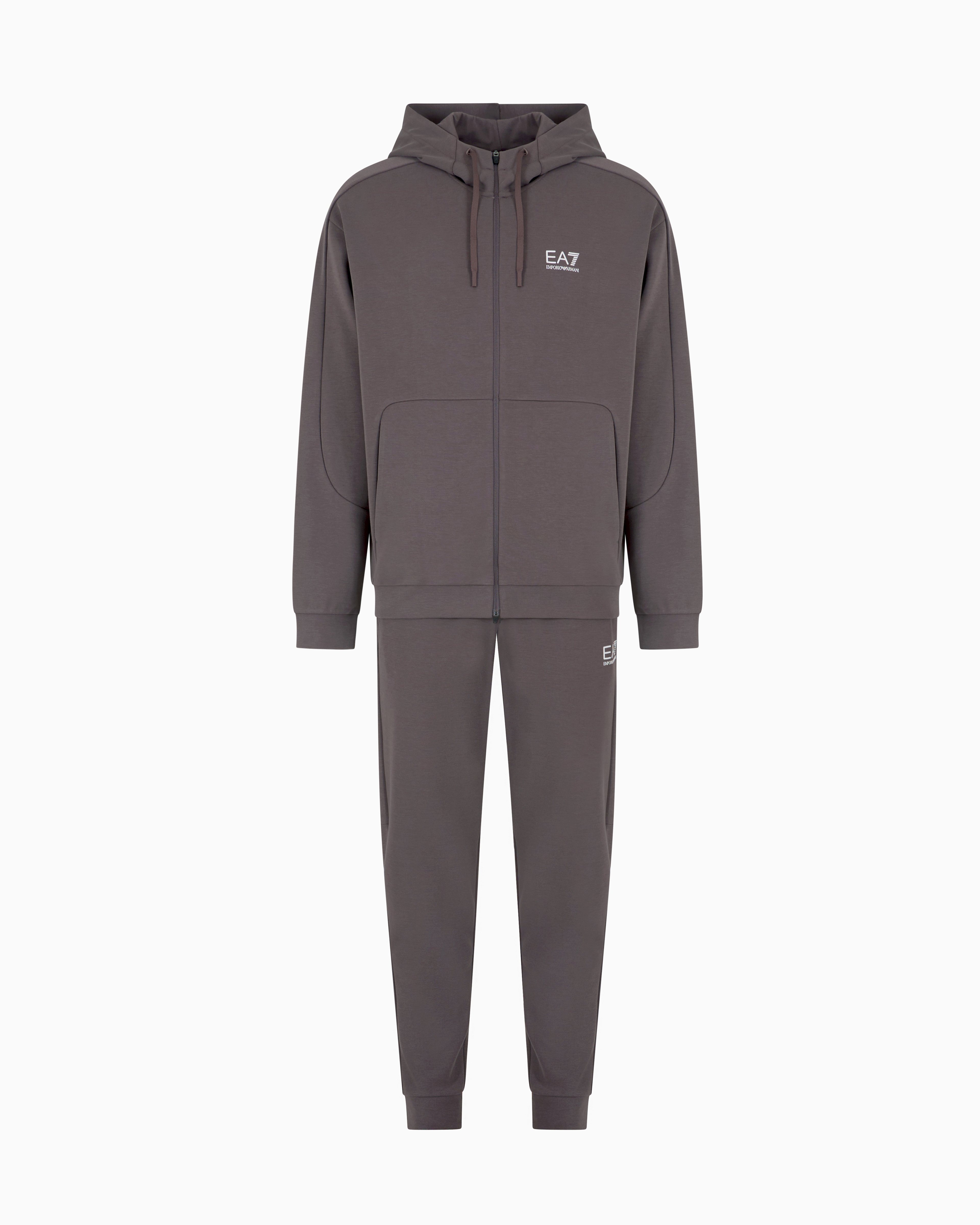 Ea7 Dynamic Athlete Tracksuit In Natural Ventus7 Technical Fabric In Brown