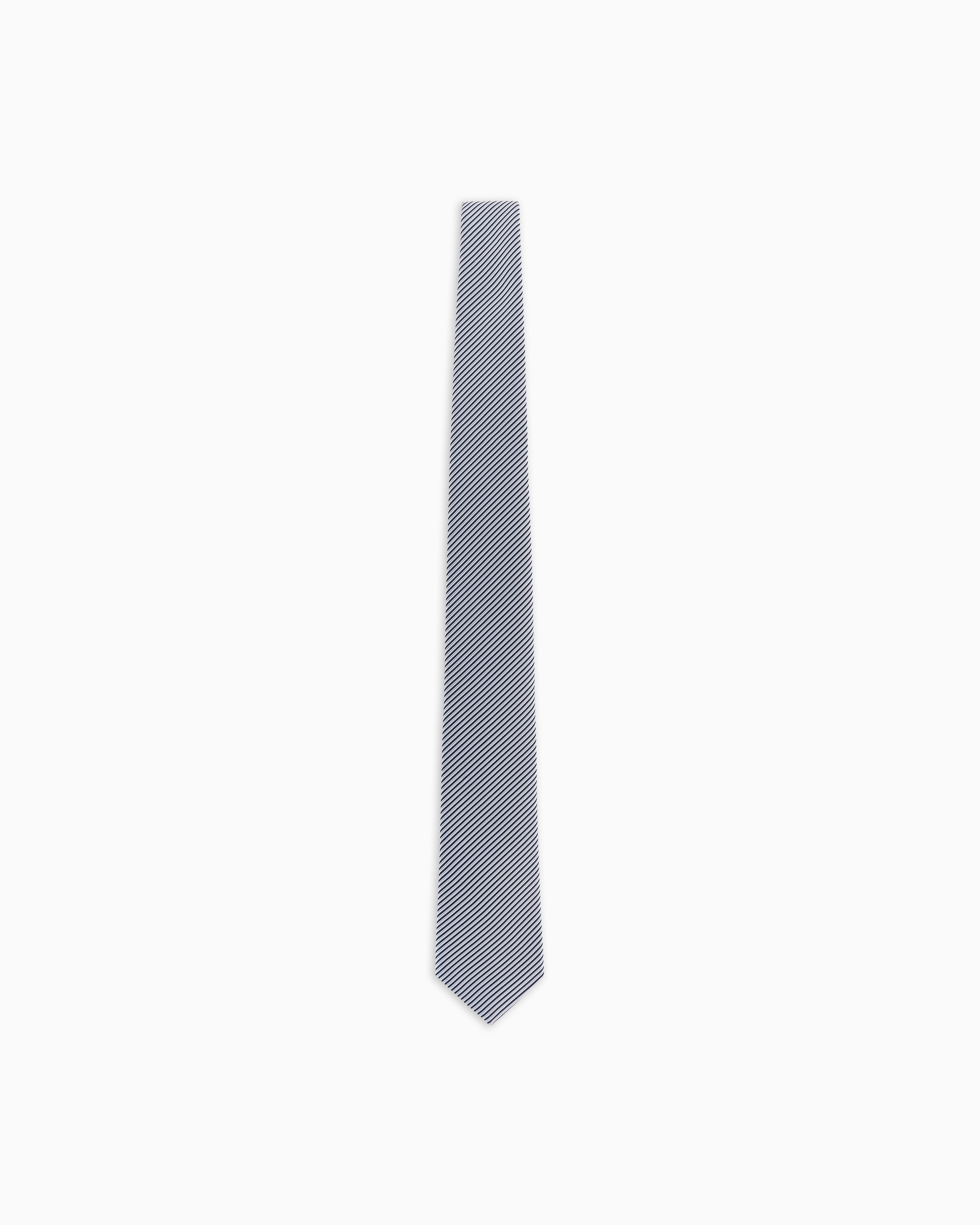Giorgio Armani Pure Silk Tie With Jacquard Stripes In Light Blue