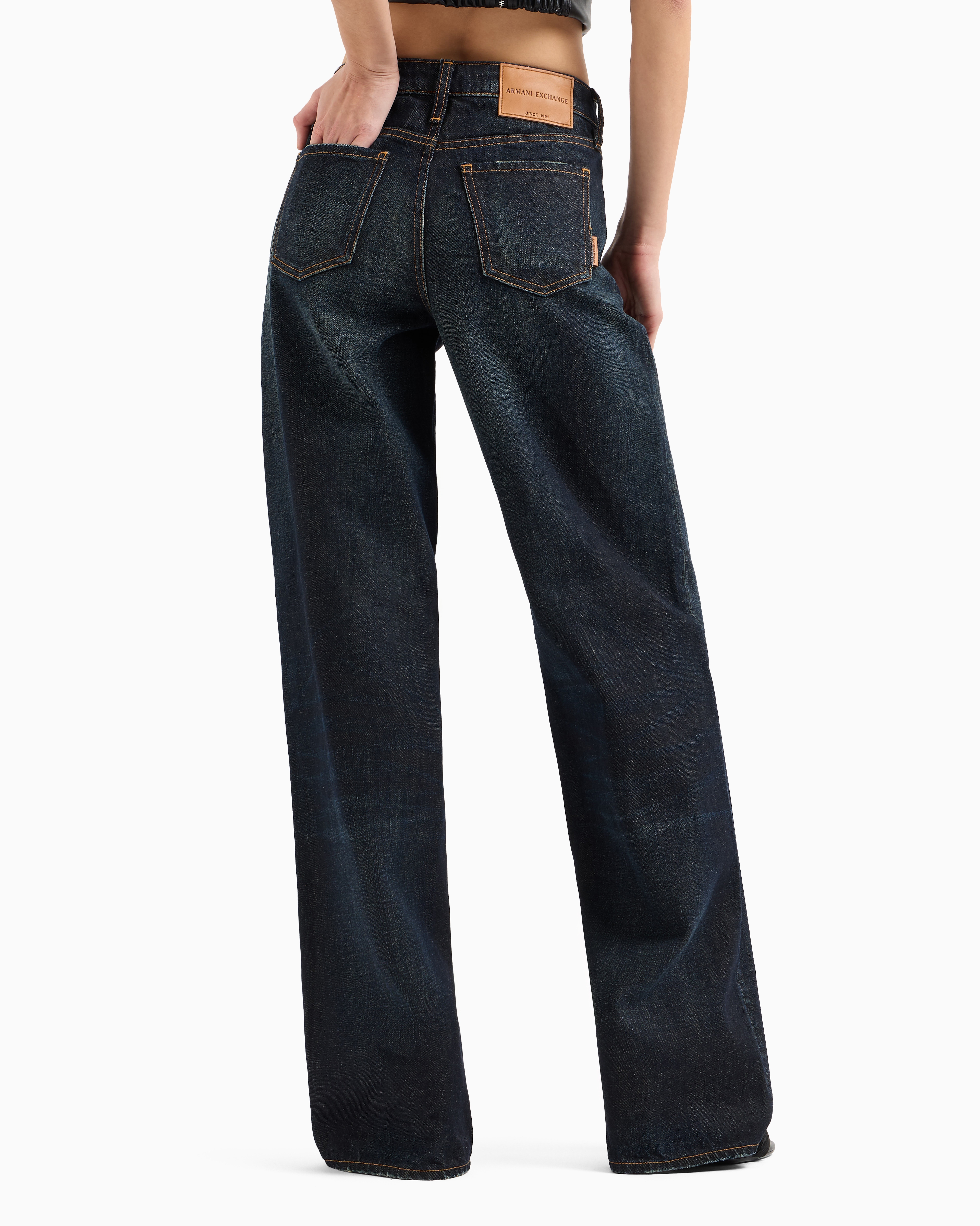 Armani Exchange - Relaxed Jeans, Woman, Blue, Size: