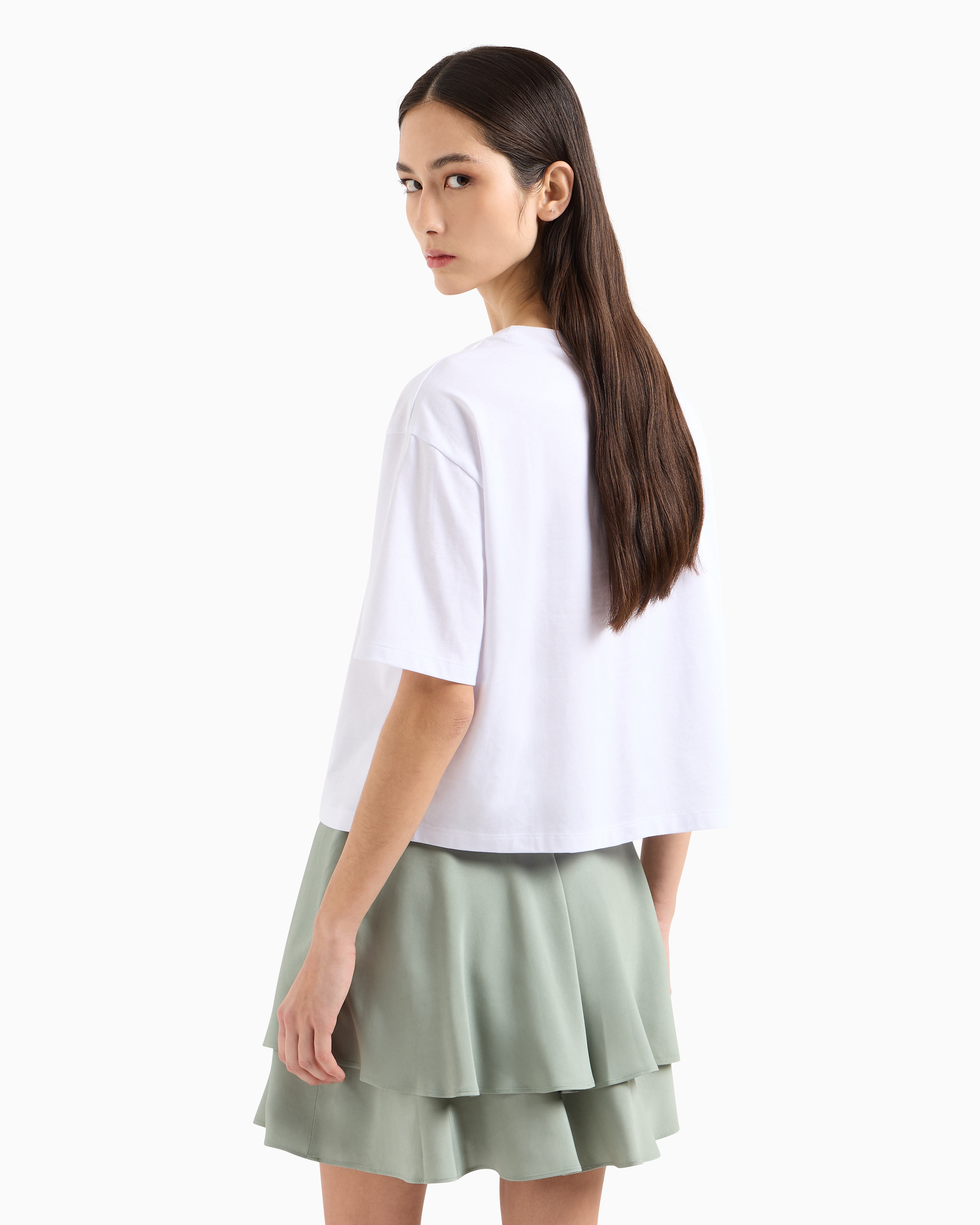 Armani Exchange Cropped T-shirts In White