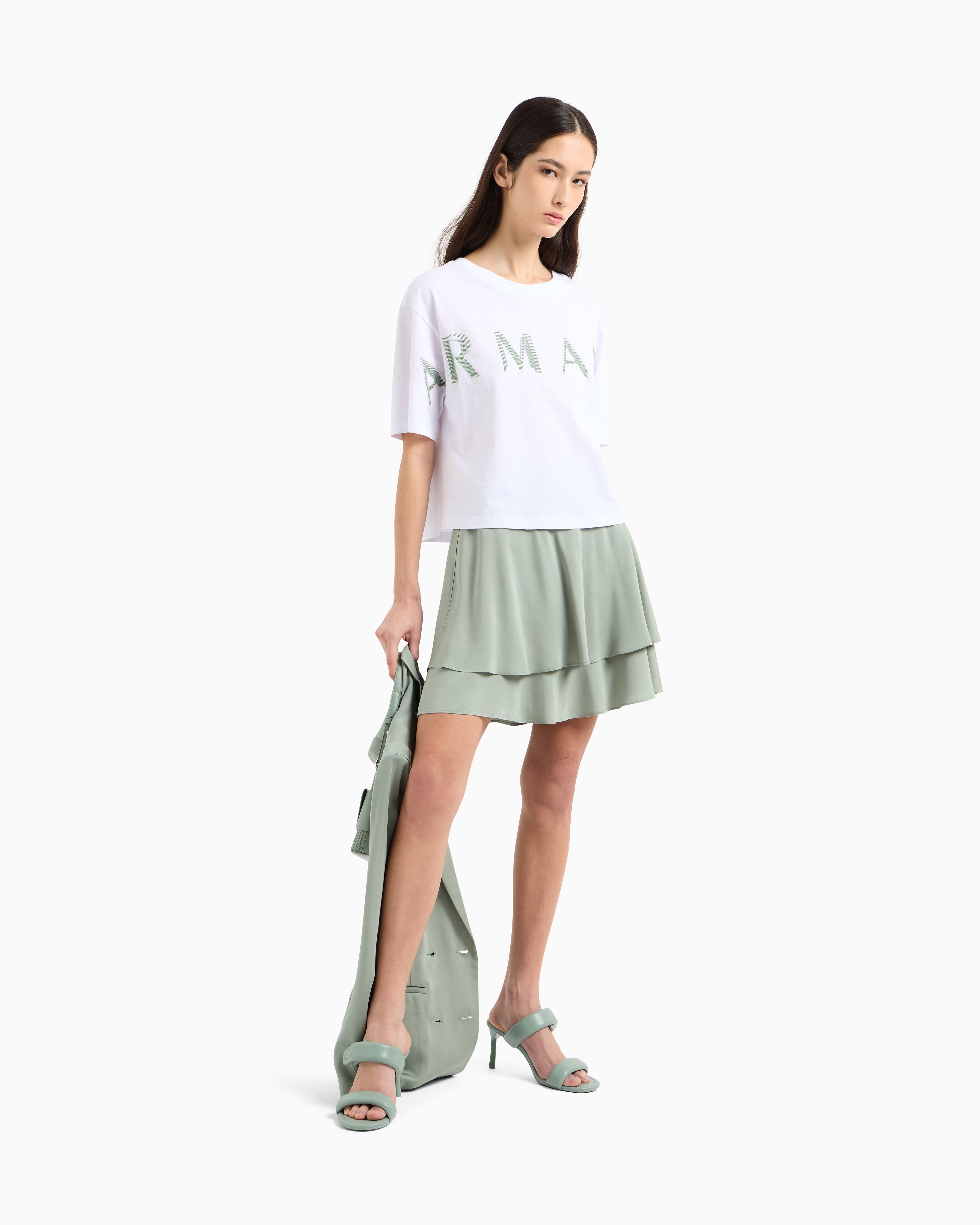 Armani Exchange Cropped T-shirts In White