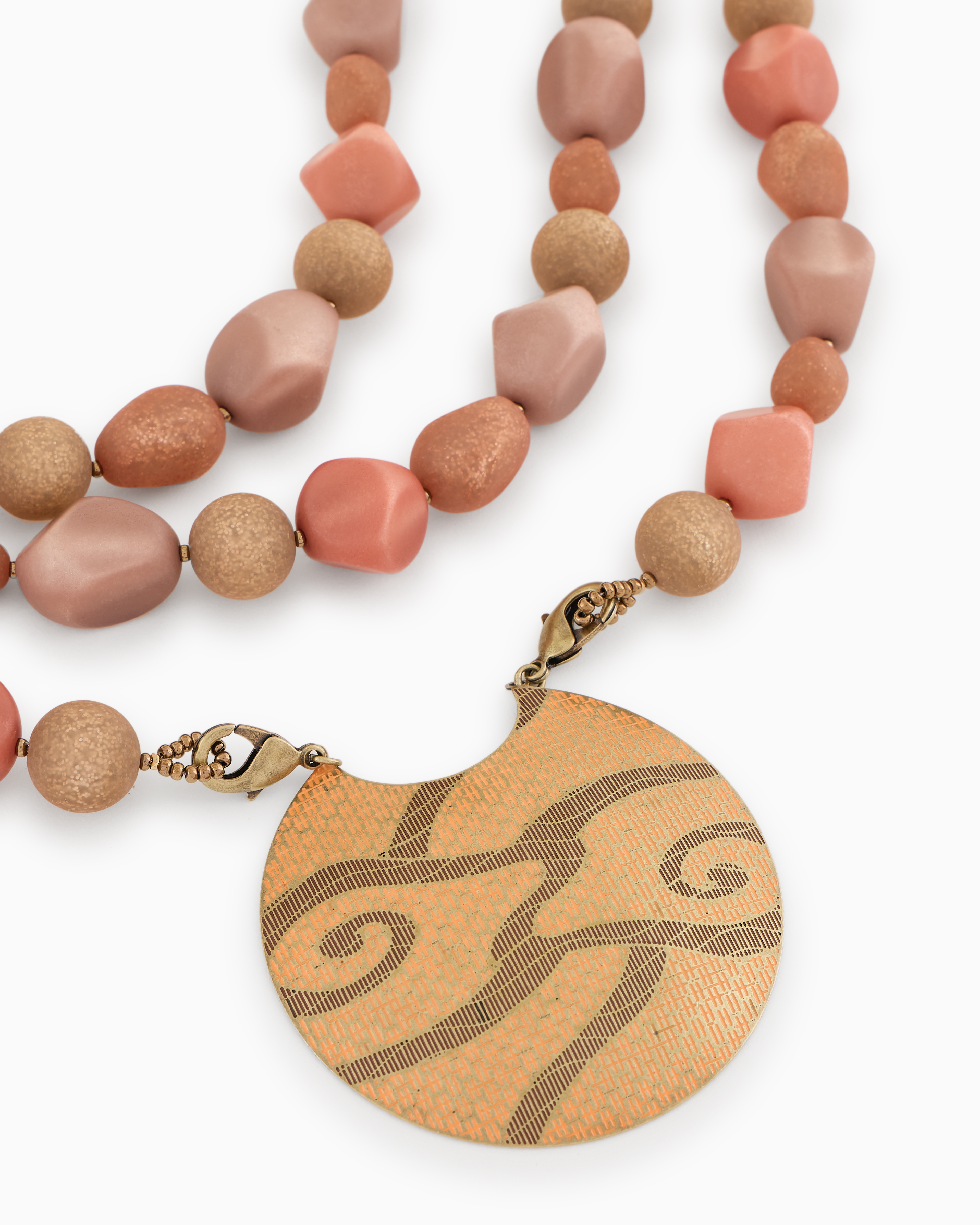 Giorgio Armani Multistrand Necklace In Resin And Brass