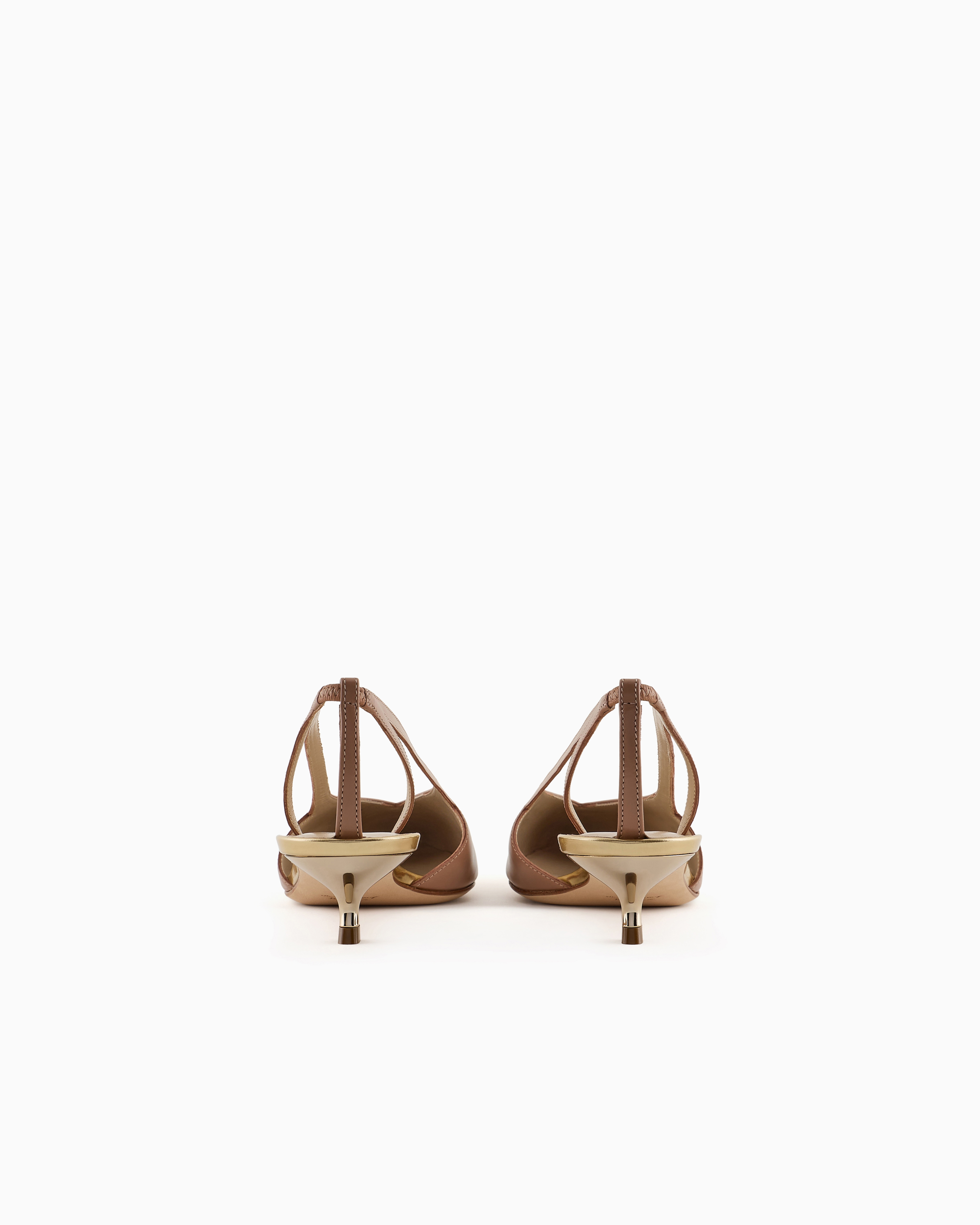 Giorgio Armani Leather Court Shoes In Brown