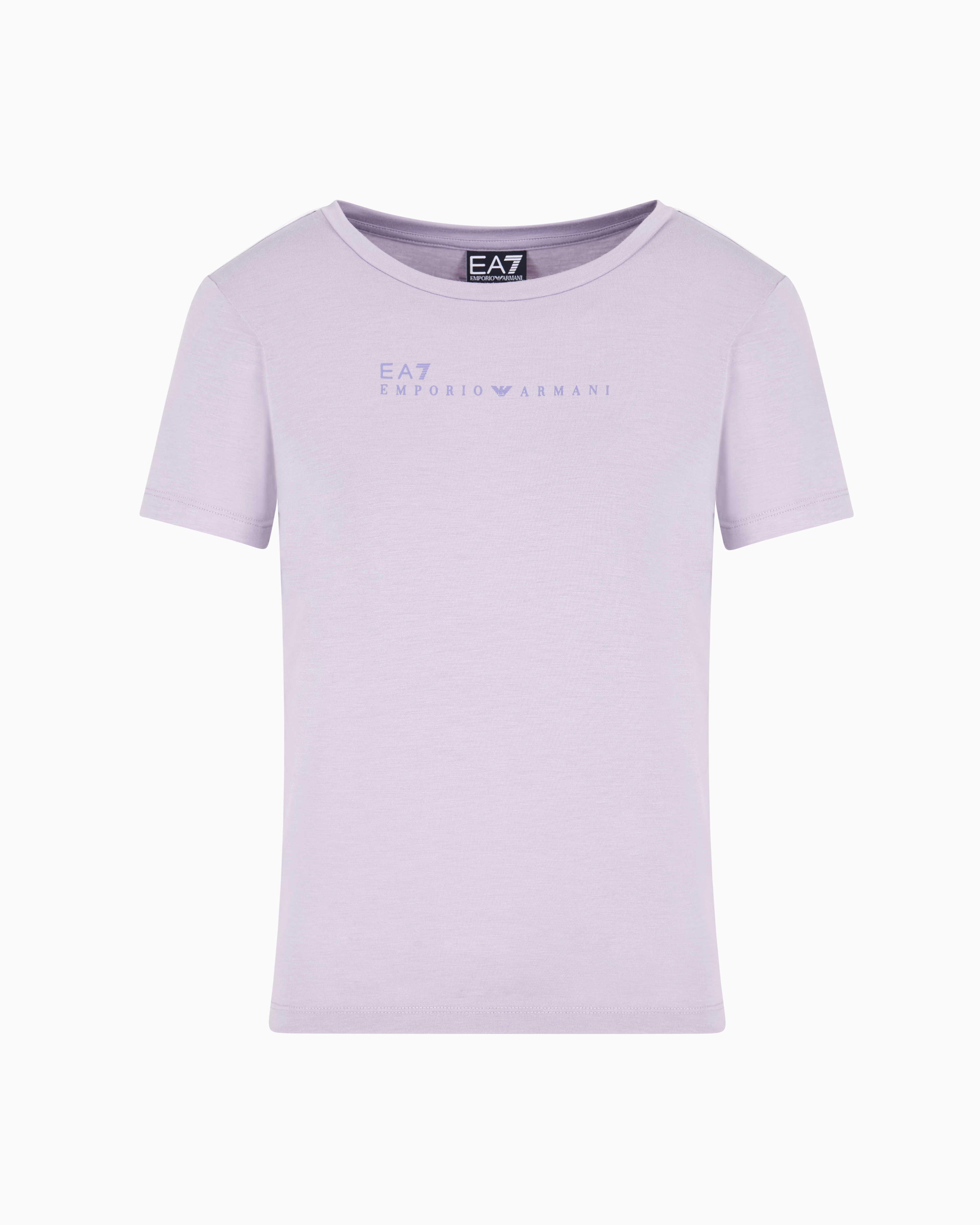 Ea7 Dynamic Athlete Crew-neck T-shirt In Natural Ventus7 Technical Fabric In Purple