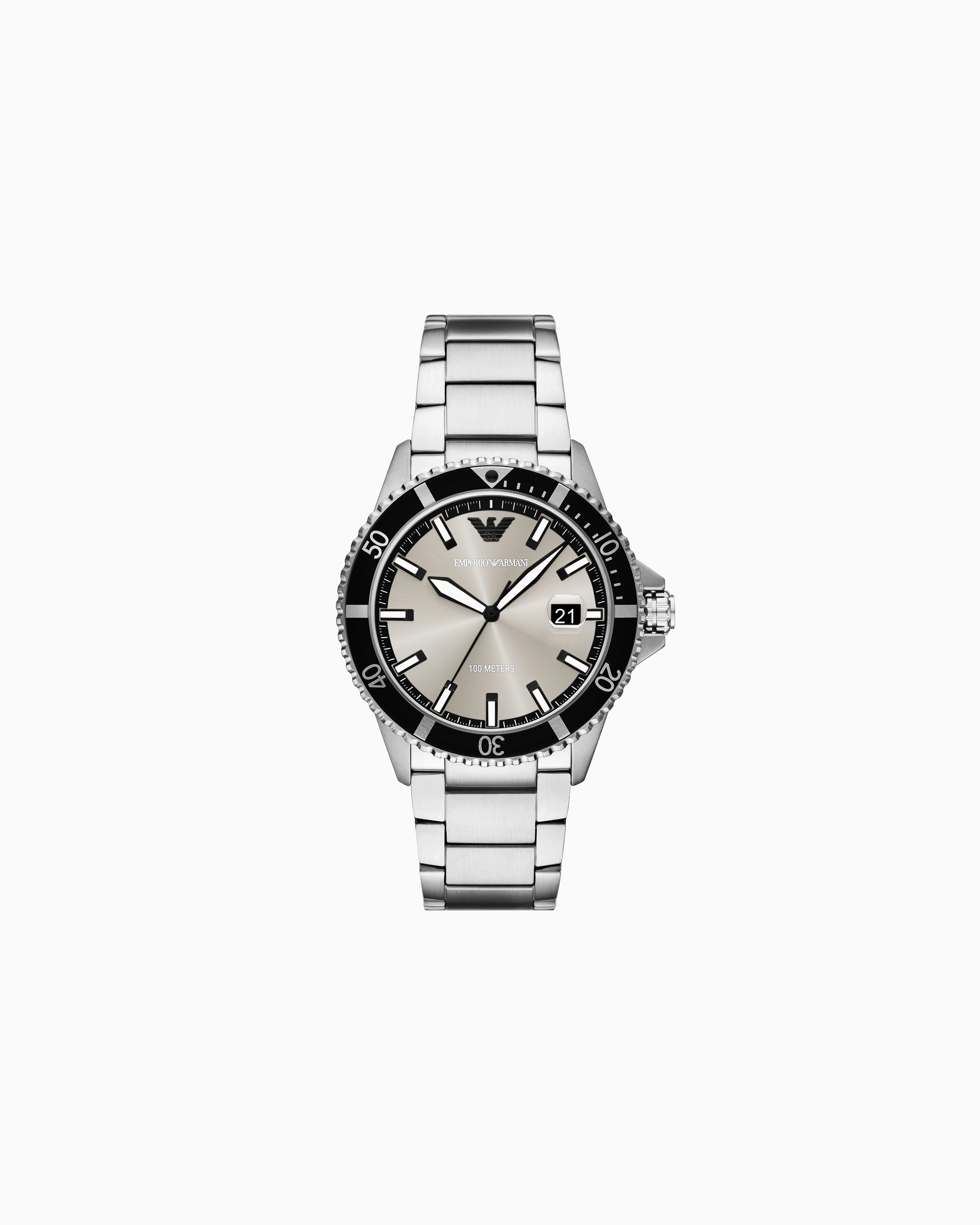 Emporio Armani Steel Strap Watches In Multicoloured