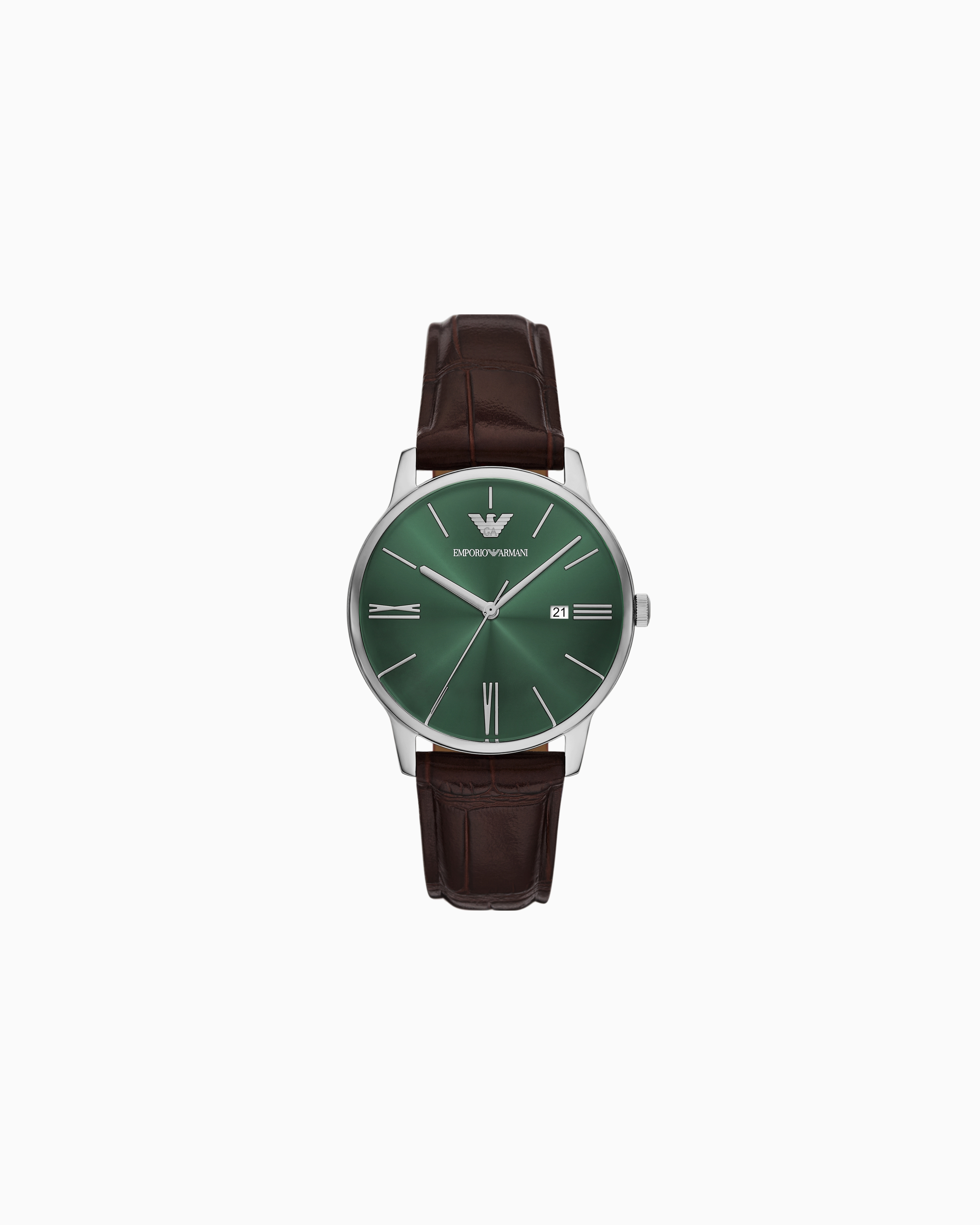 Emporio Armani Leather Strap Watches In Multicoloured