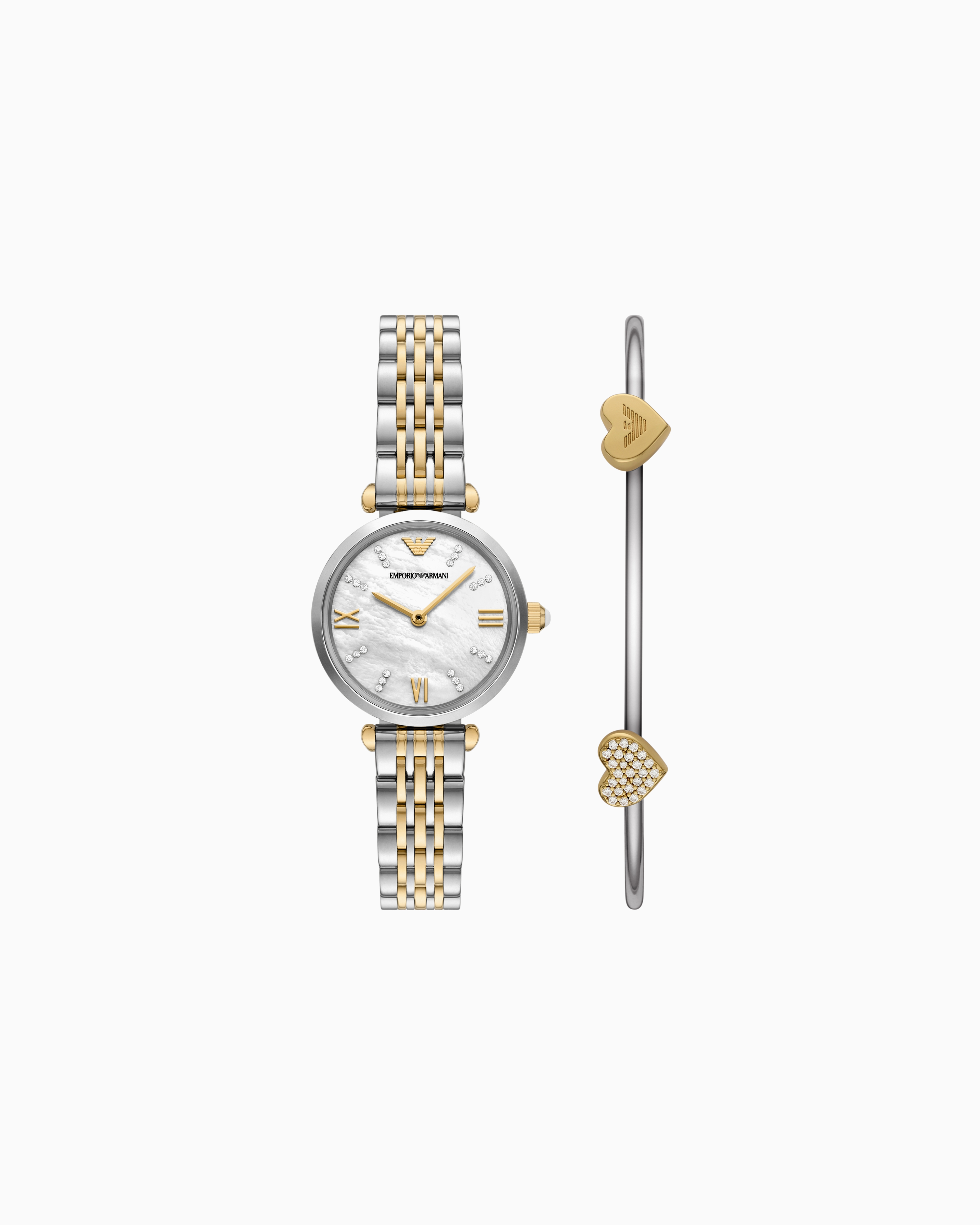 Emporio Armani Steel Strap Watches In Multicoloured