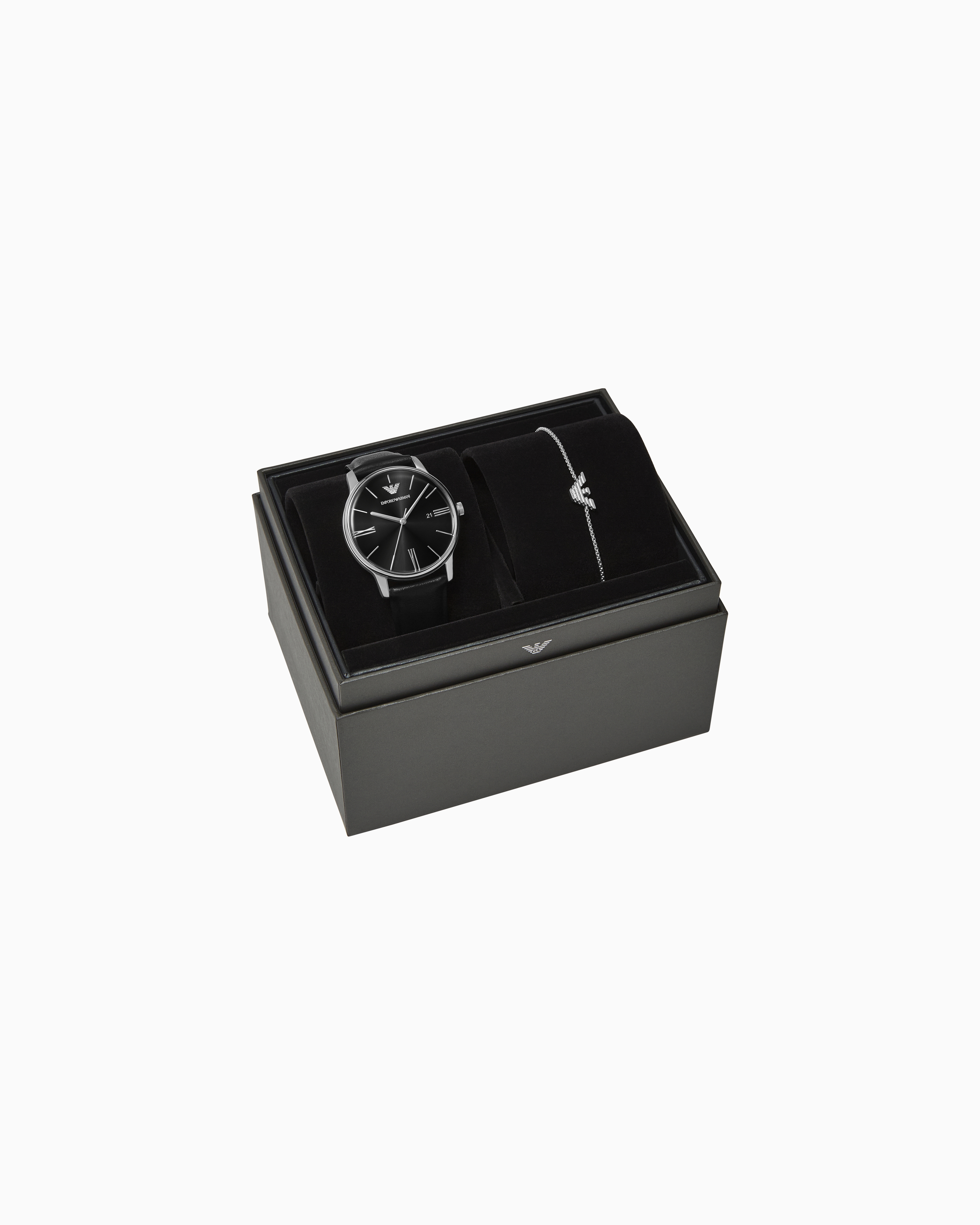 Emporio Armani Leather Strap Watches In Multicoloured