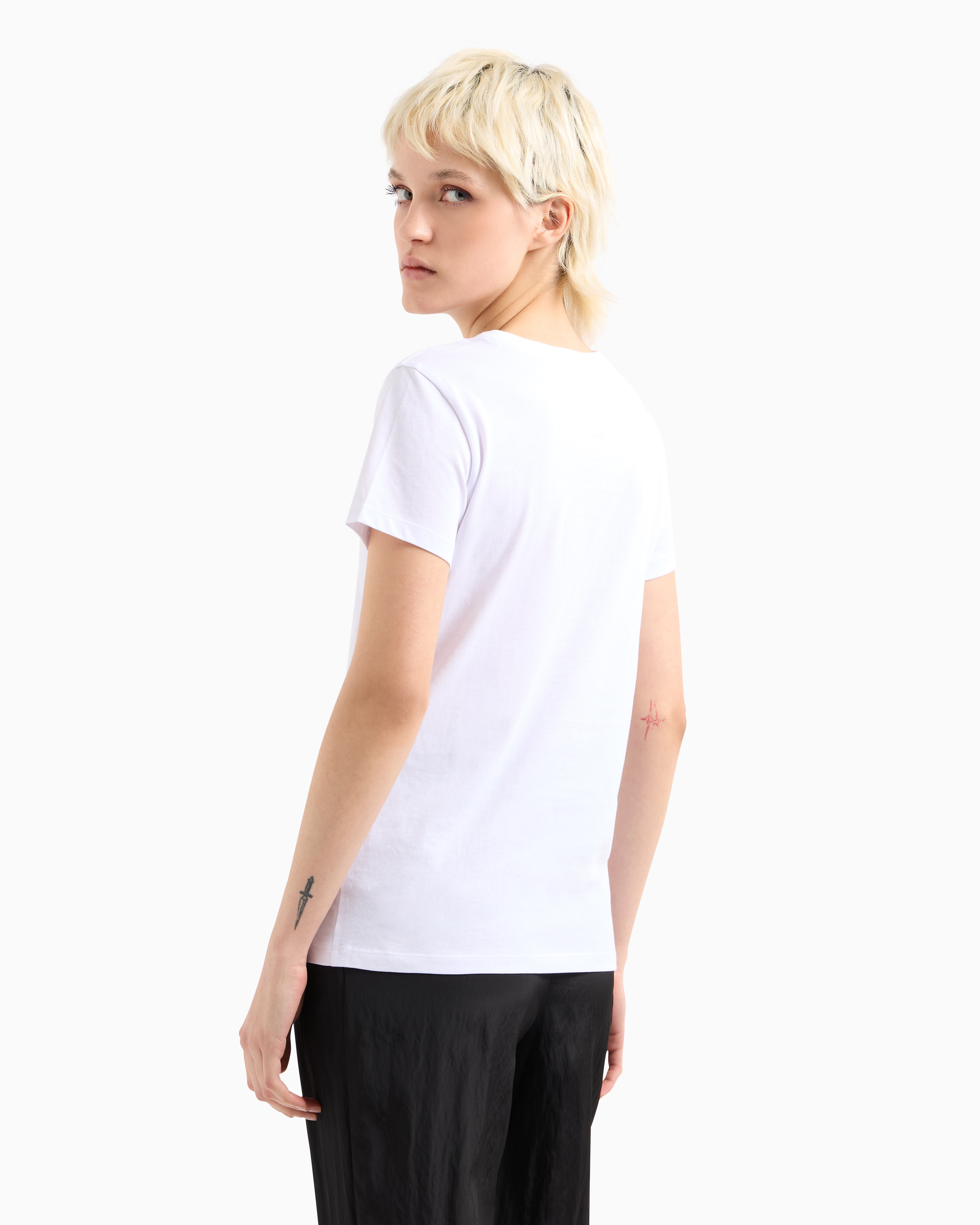 Armani Exchange Regular Fit T-shirts In White