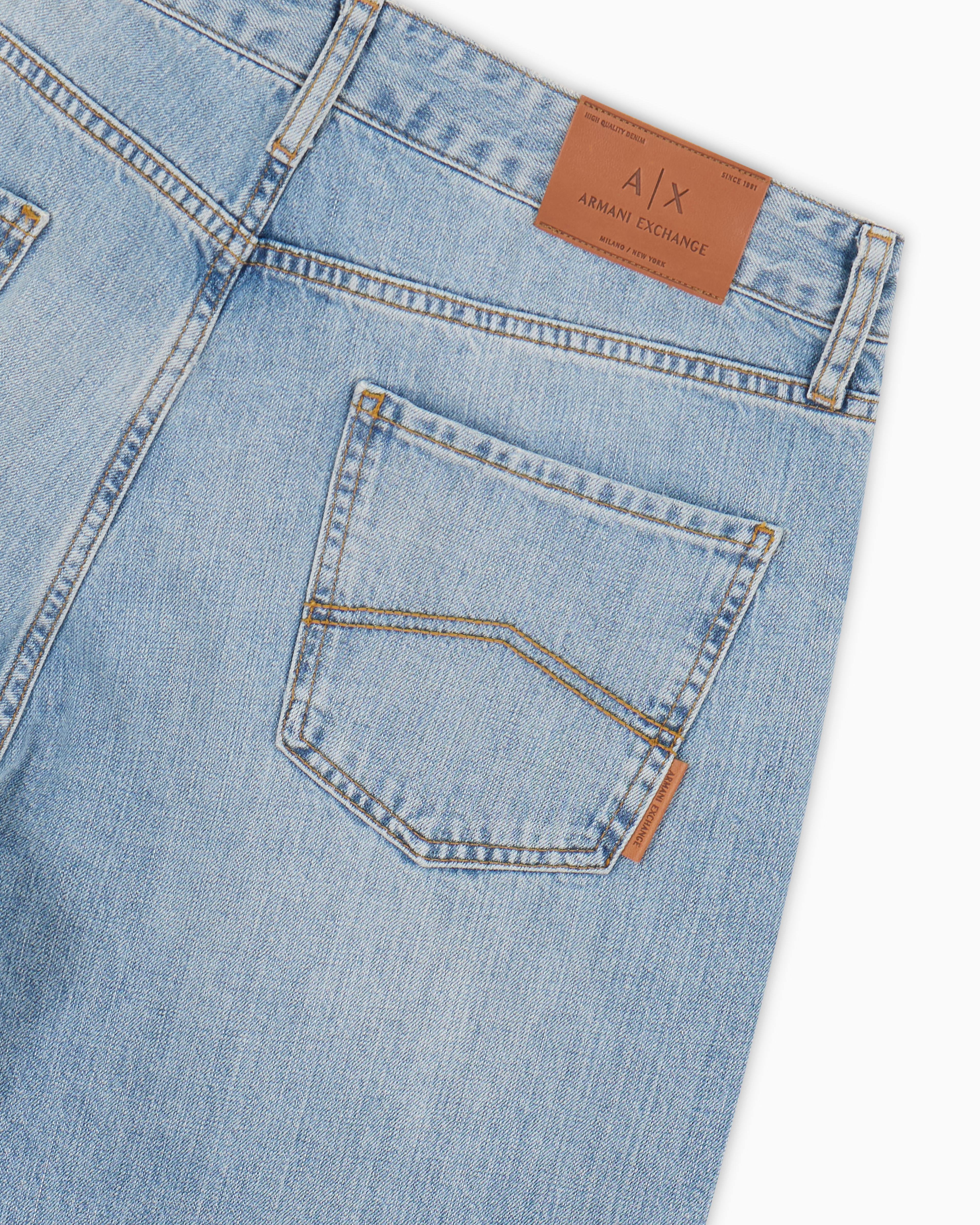 Armani Exchange - J71 carrot fit jeans stone washed cotton denim, Man, Blue, Size: