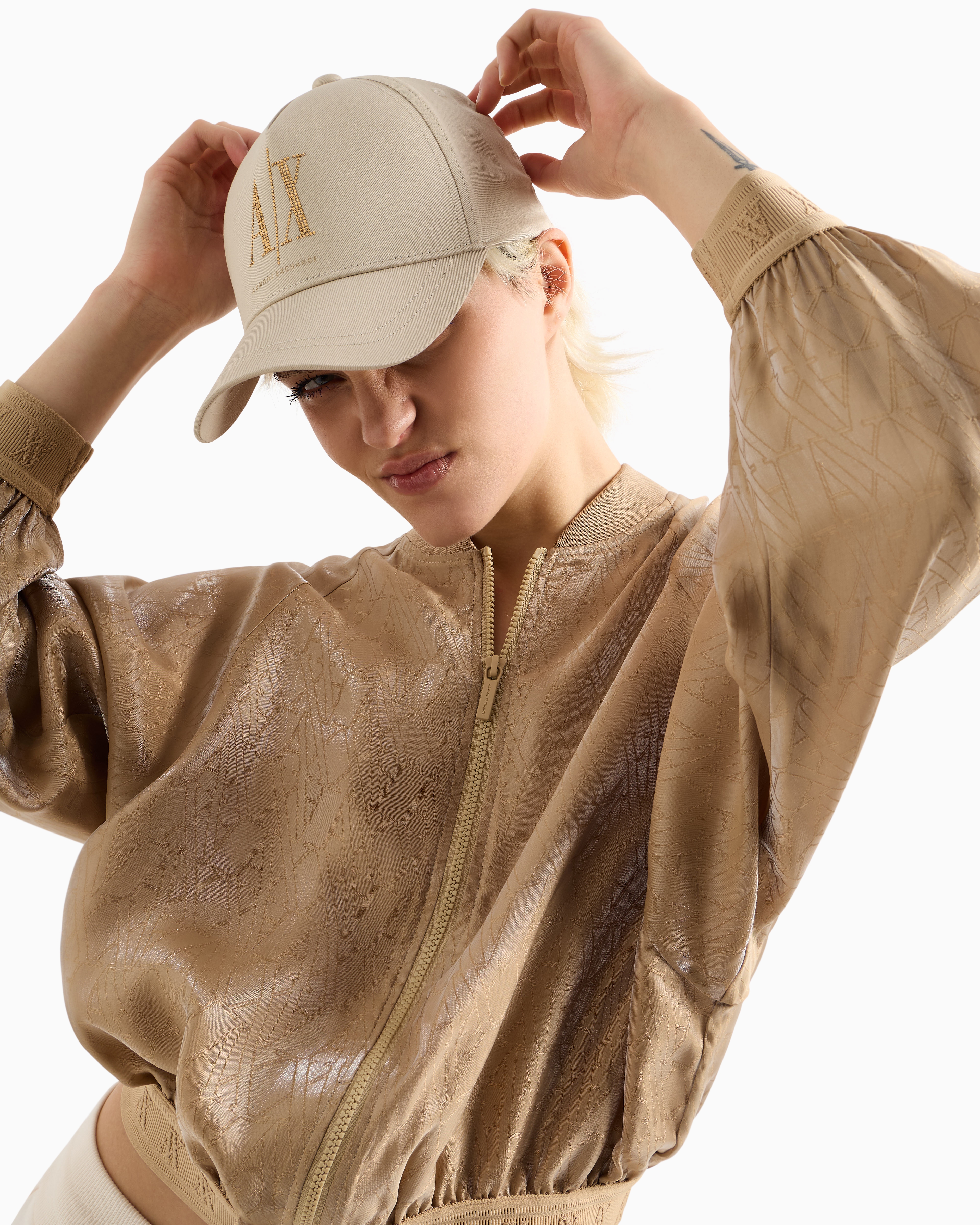 Armani Exchange Caps In Beige
